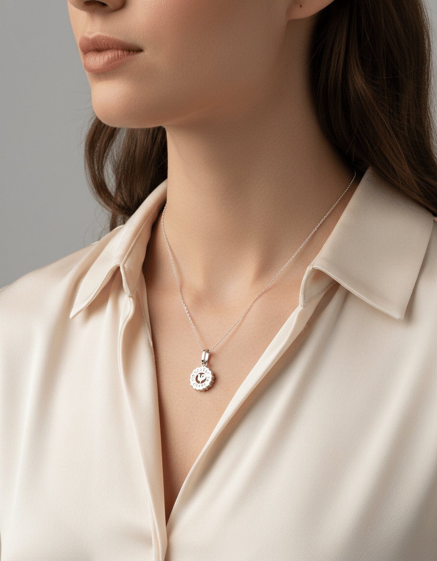 Ciondolo et voilà chantecler in argento-3