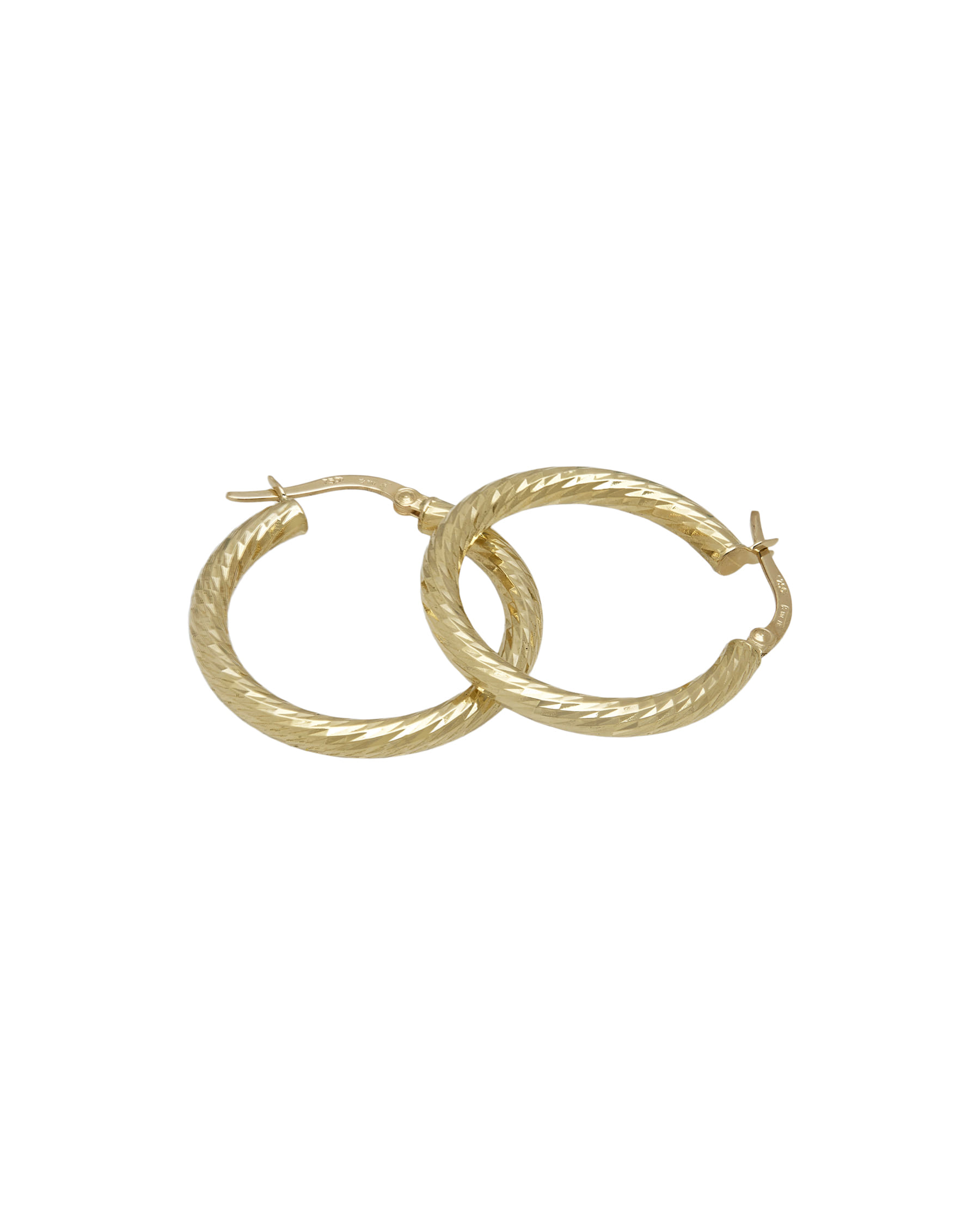 Orecchini cerchietto con lavorazione brillantata oro 18 kt-2