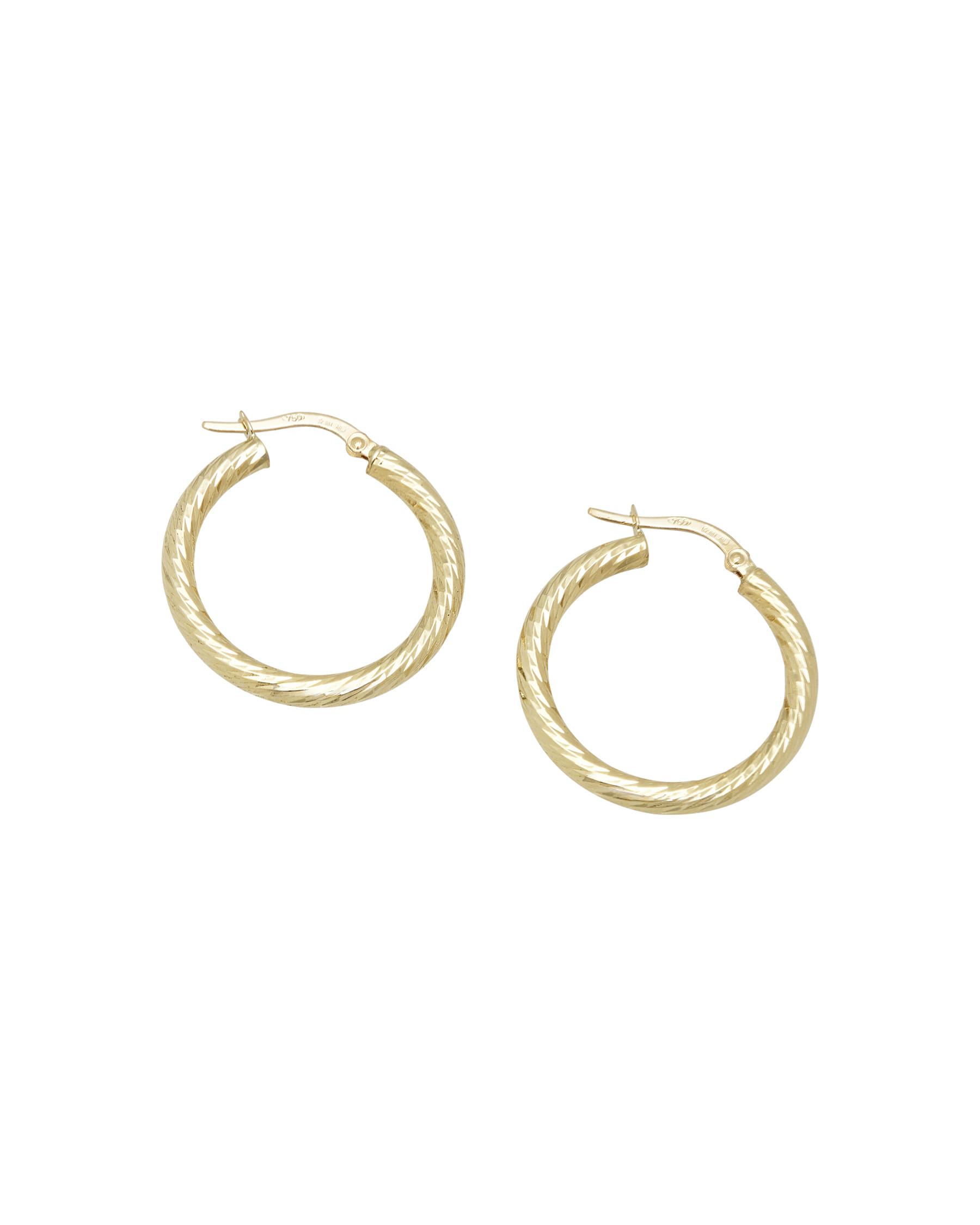 Orecchini cerchietto con lavorazione brillantata oro 18 kt-1