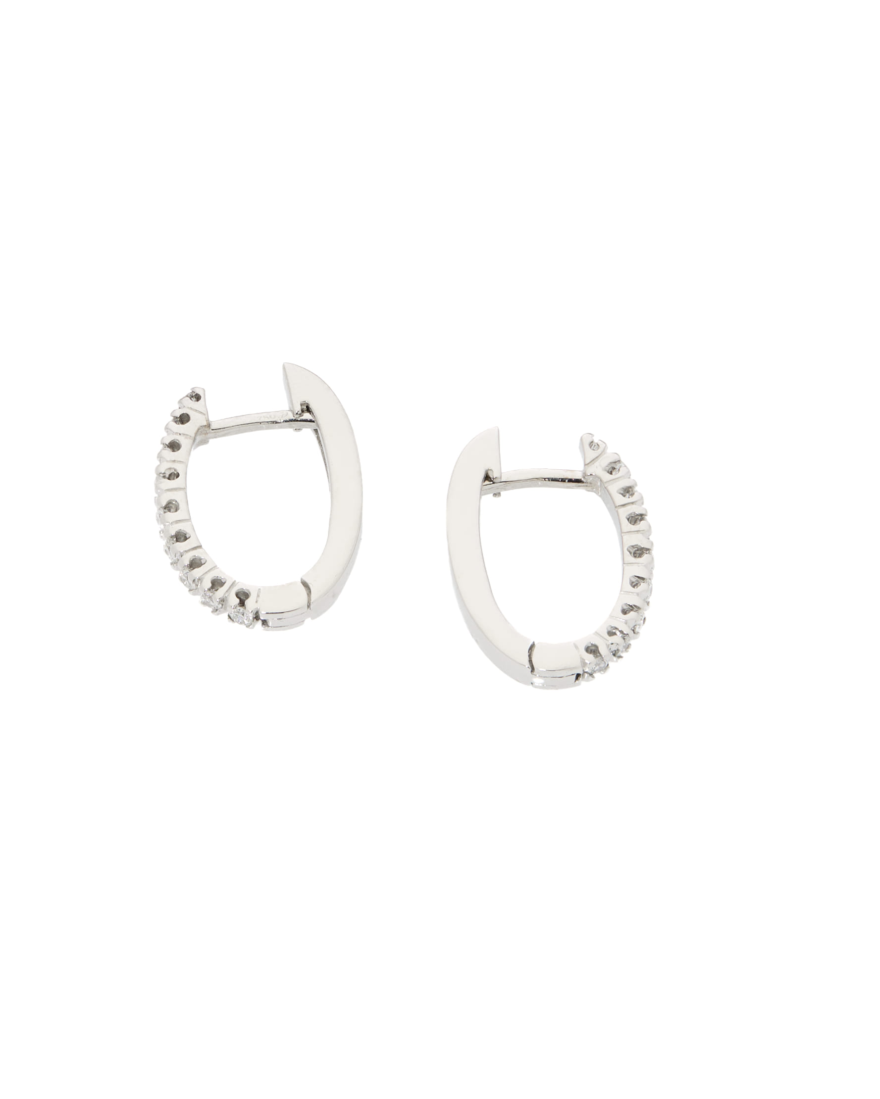 Orecchini a cerchietto ovale oro bianco e diamanti-2