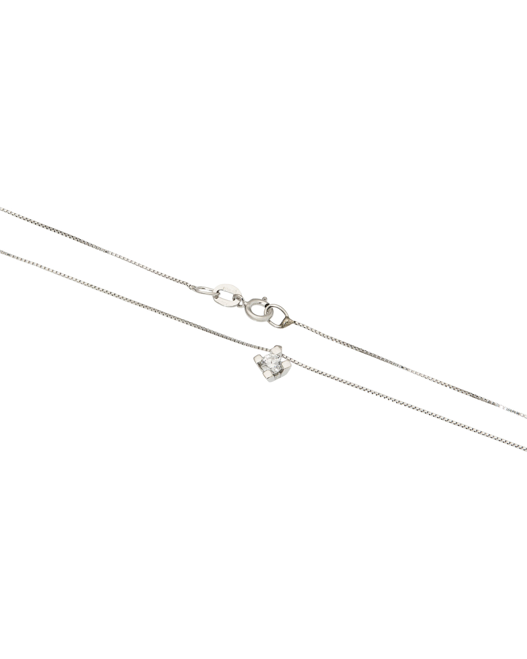 Collana punto luce in oro bianco e diamante 0,08ct-2