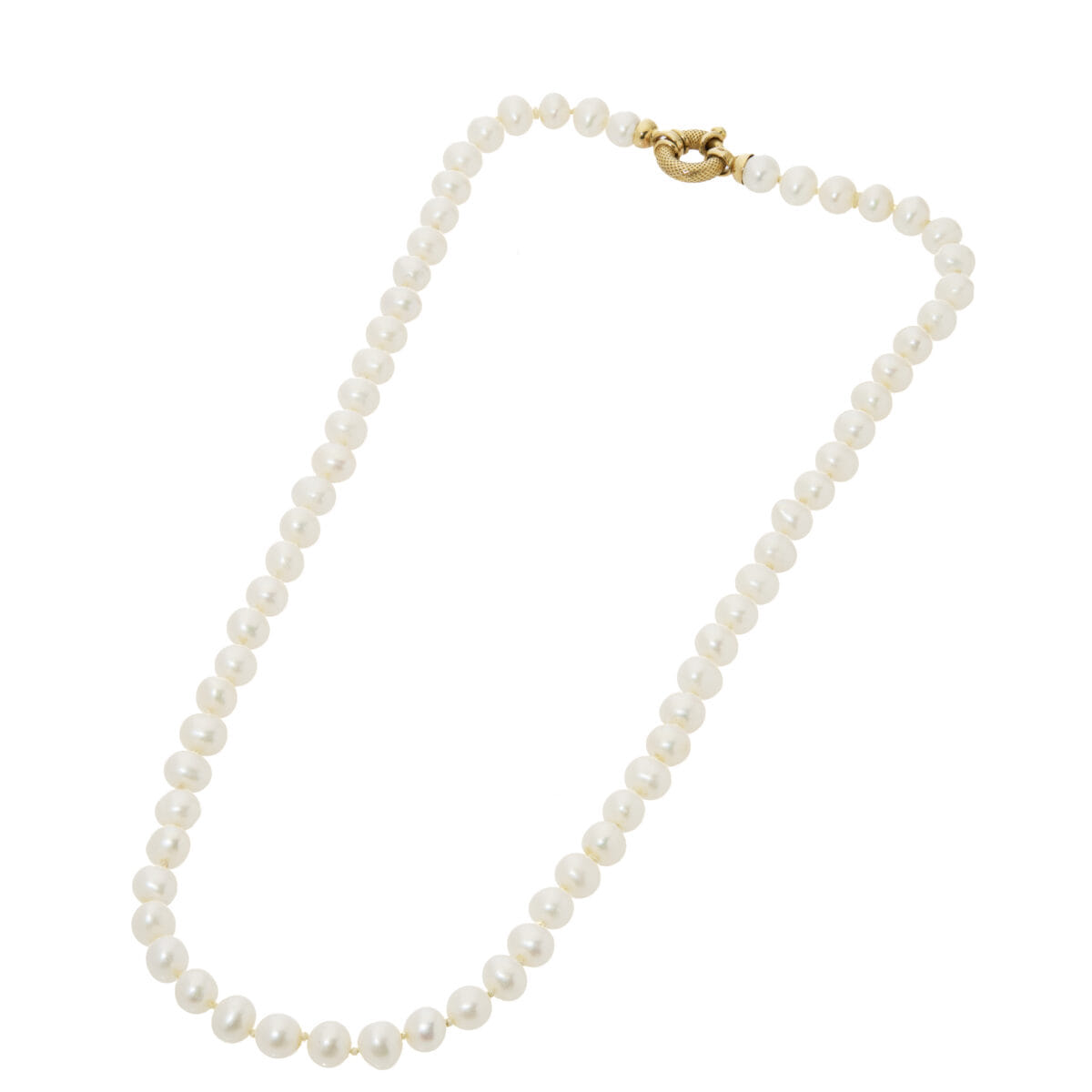 Collana di perle 6 mm con chiusura in oro giallo-1