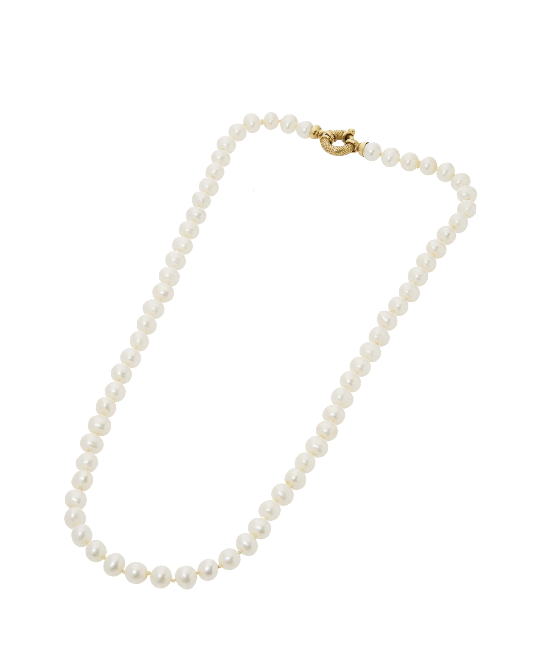 Collana di perle 6 mm con chiusura in oro giallo-1