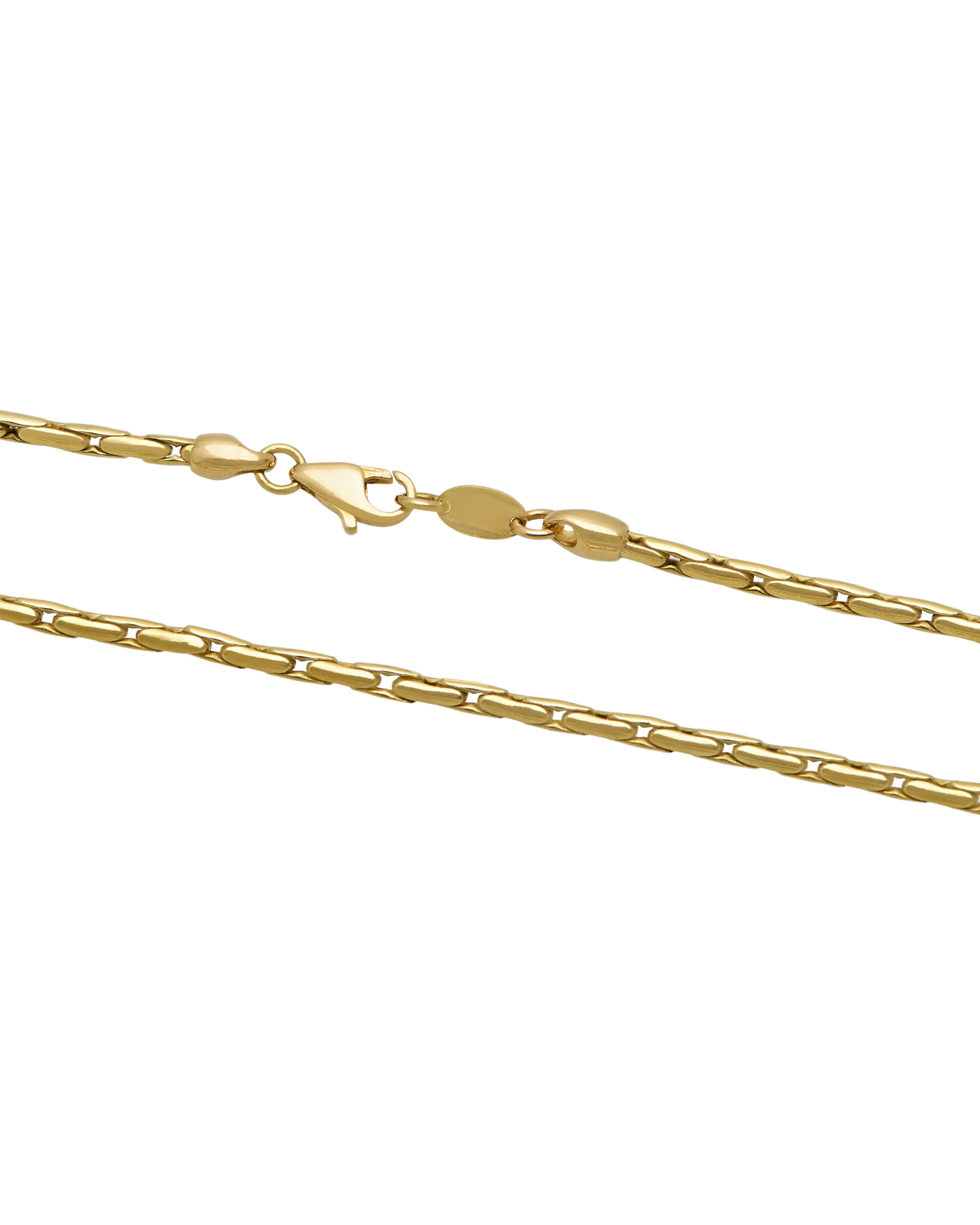 Collana maglia rettangolare piatta in oro giallo 18 kt-2