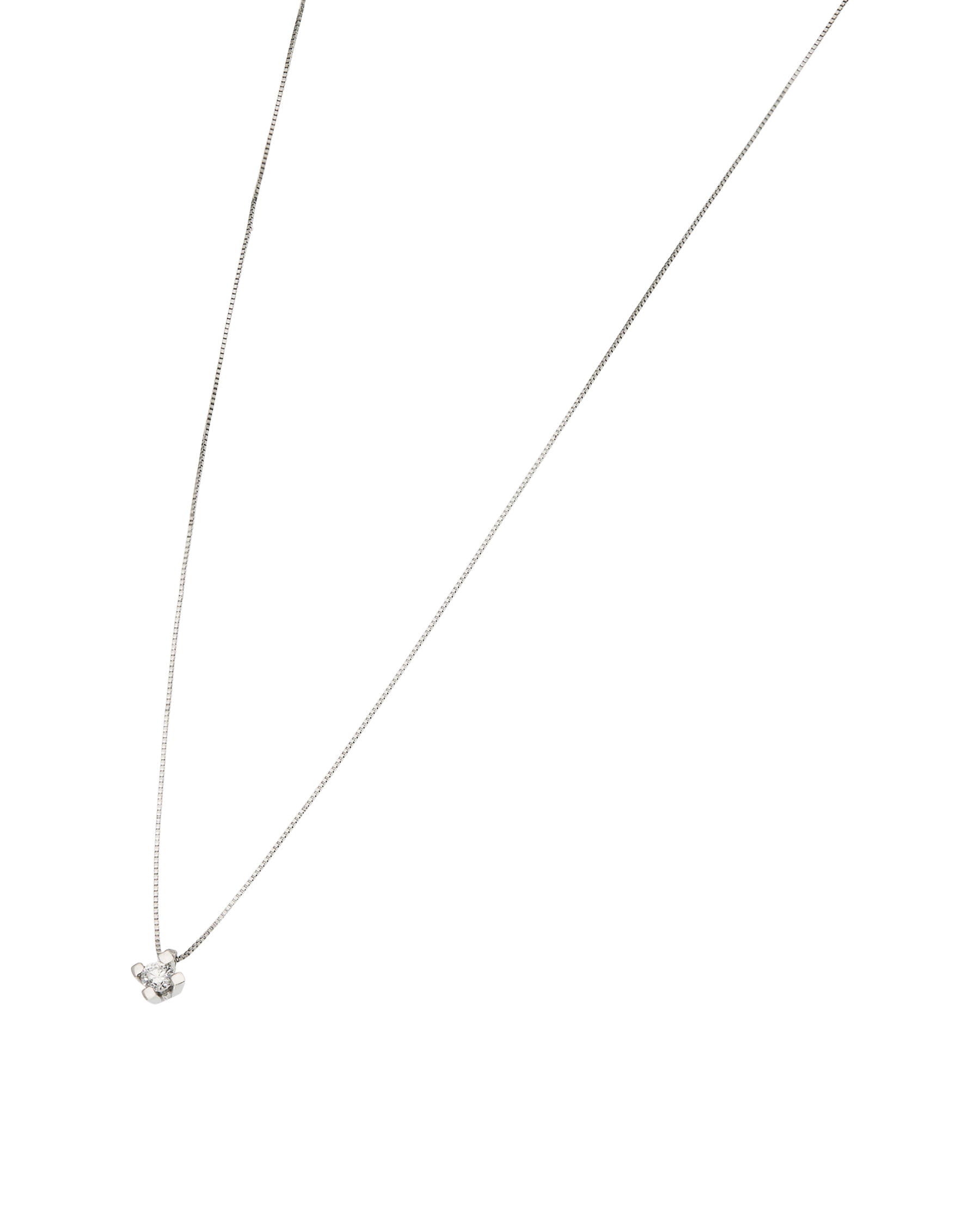 Collana punto luce in oro bianco e diamante 0,08ct-1