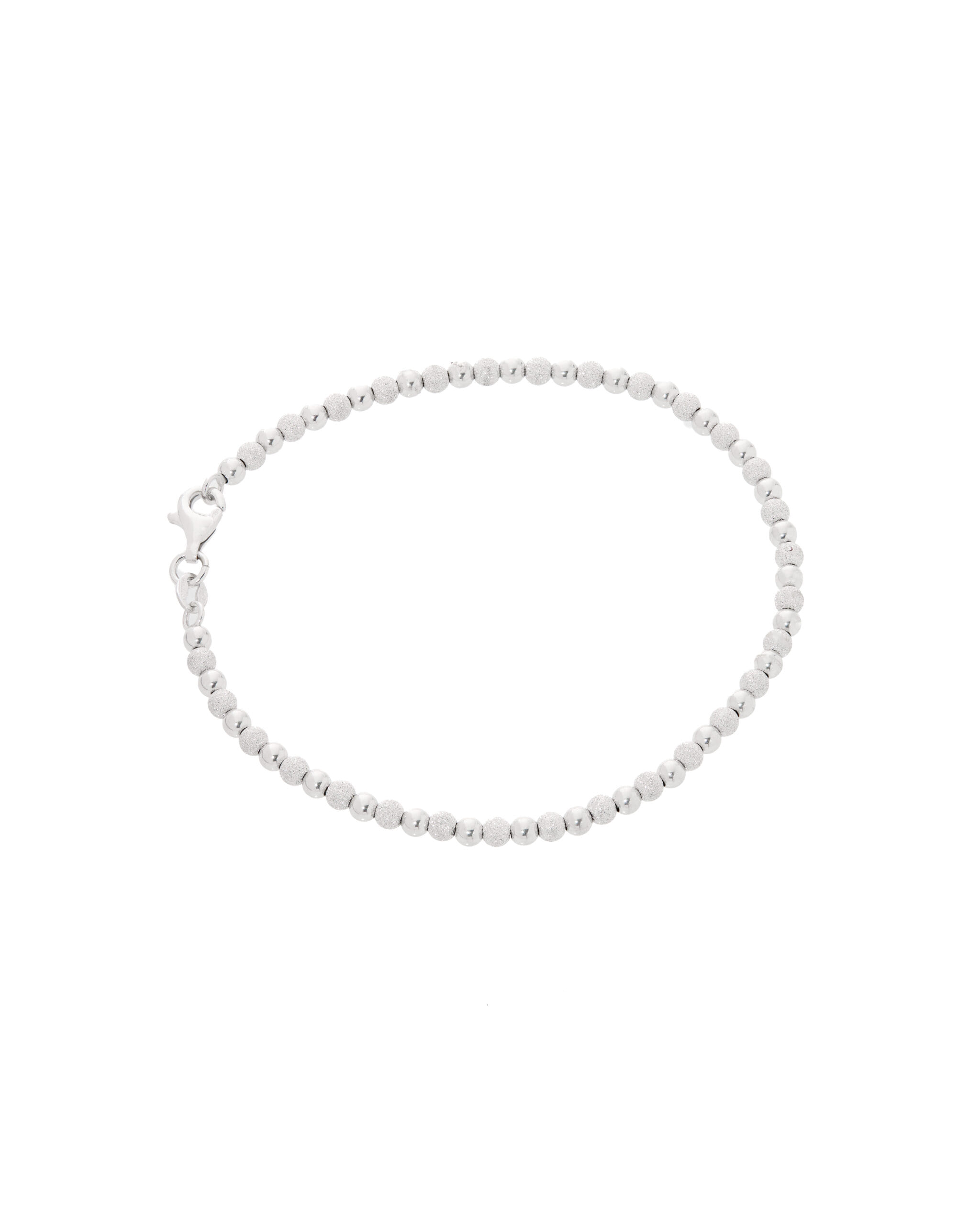 Bracciale a palline oro bianco lucido e brillantato-1