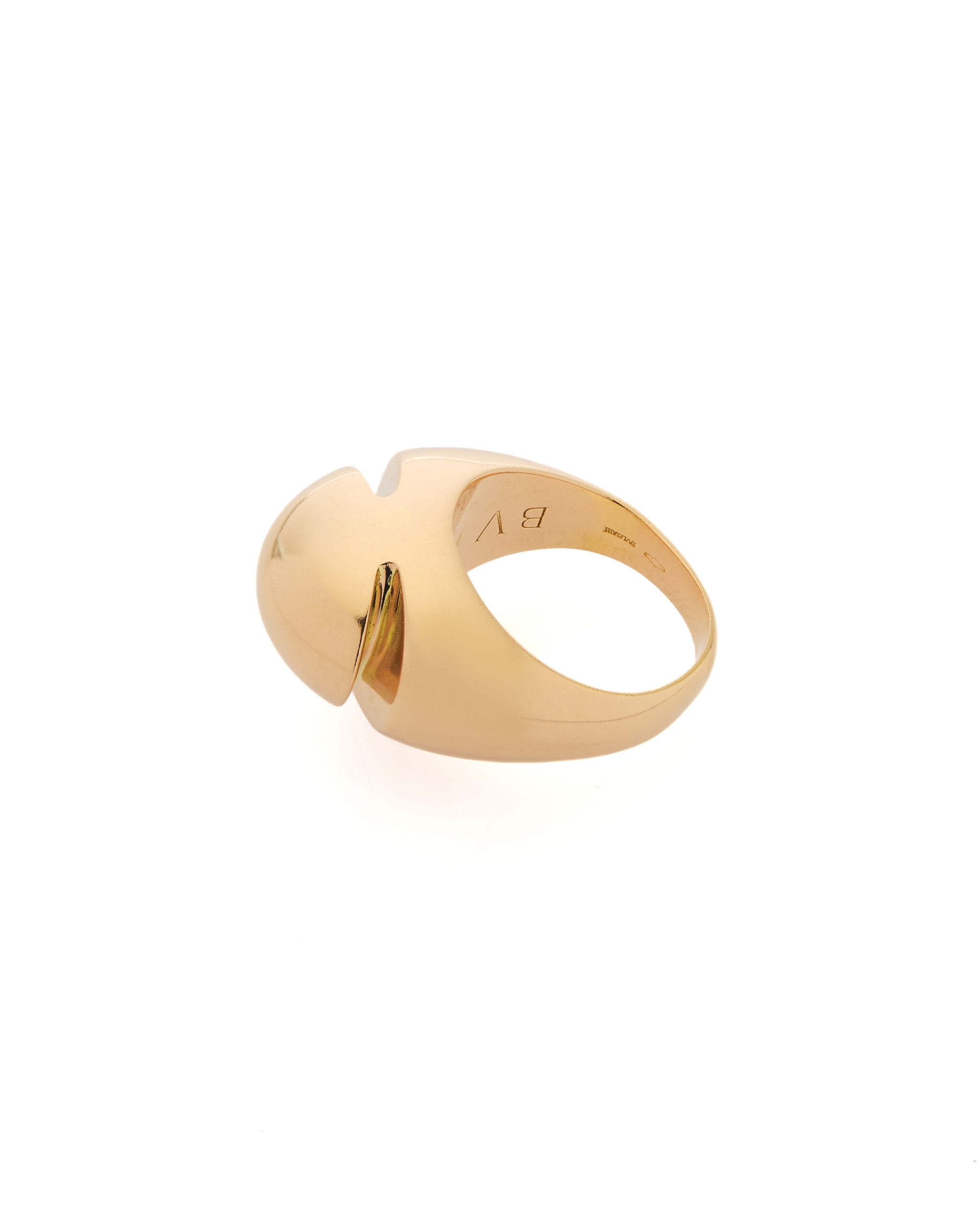 Anello bulgari cabochon satinato in oro rosa 18 kt-2