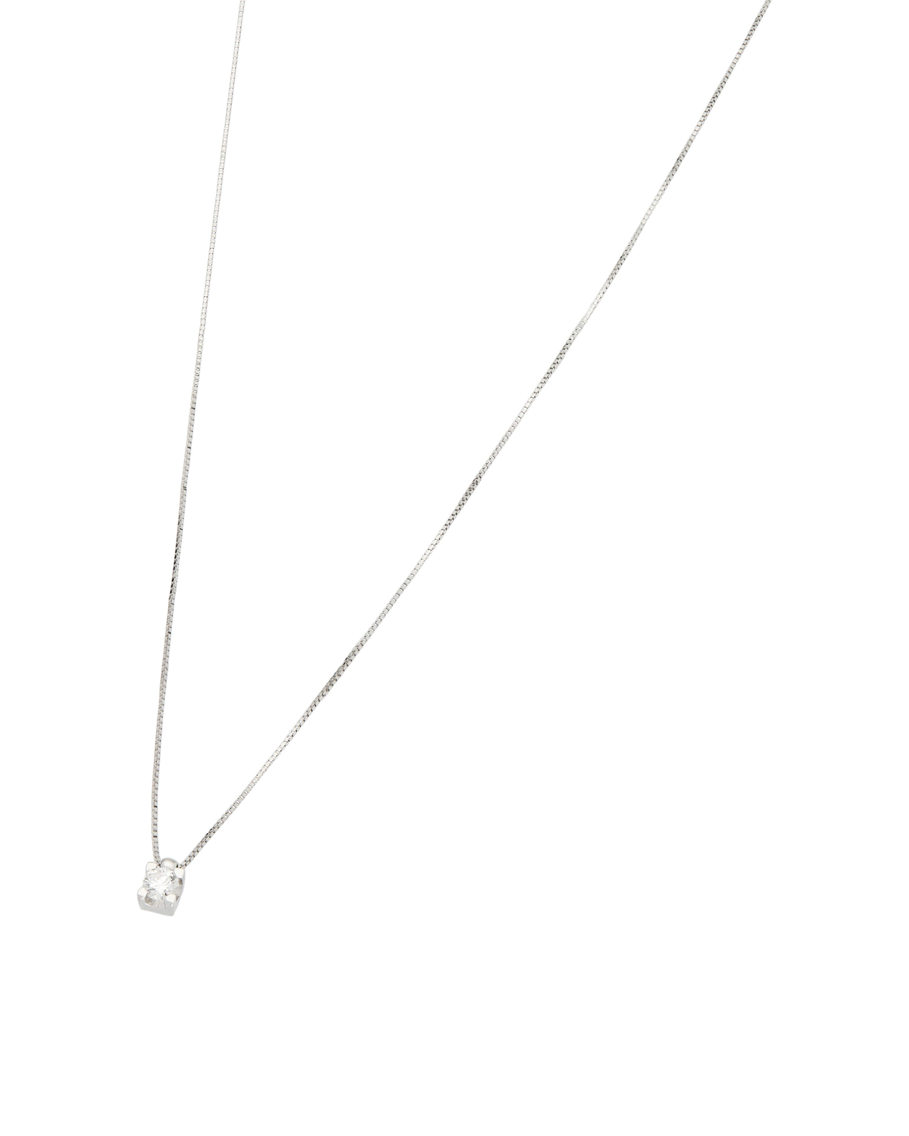 Catenina punto luce in oro bianco con diamante da 0,09 ct-1