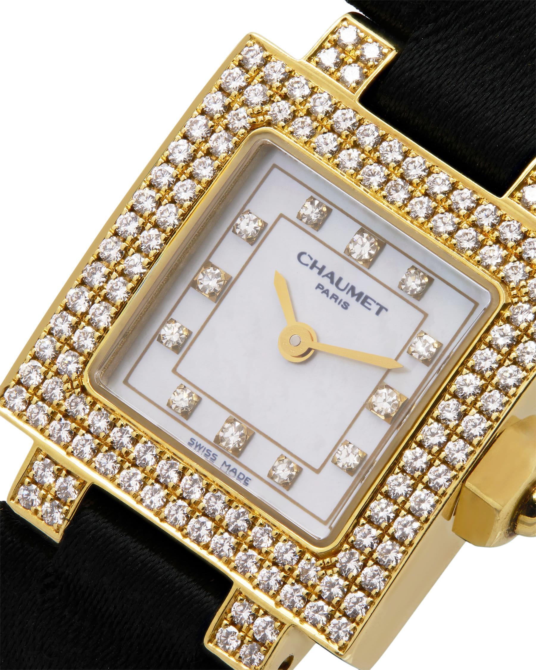 Chaumet tank diamond dial oro 18 kt-2