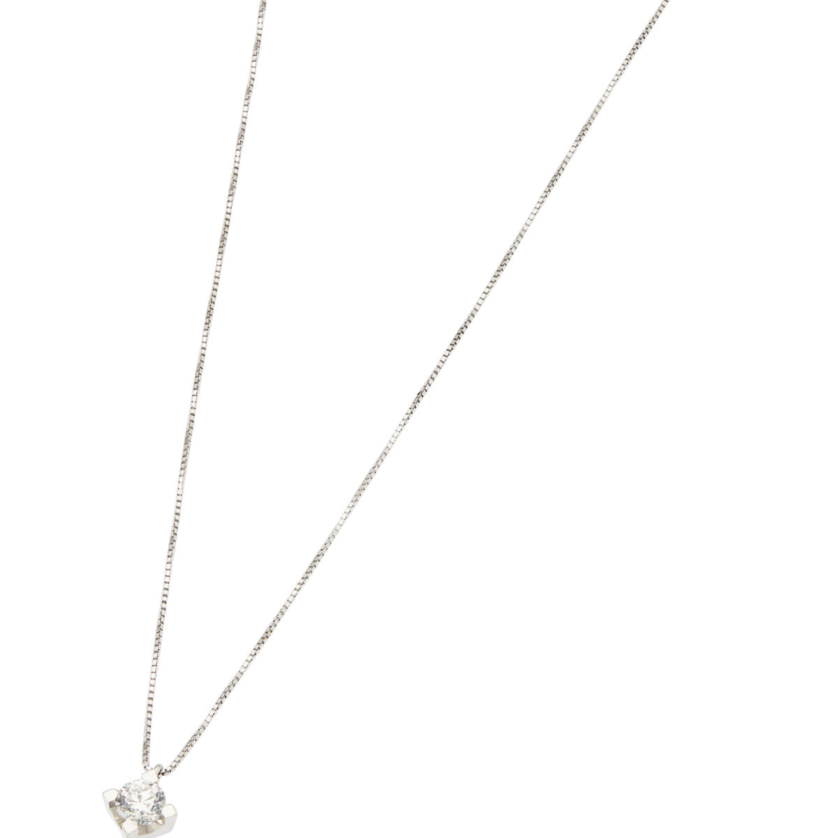 Catenina punto luce in oro bianco con diamante da 0,26 ct-1