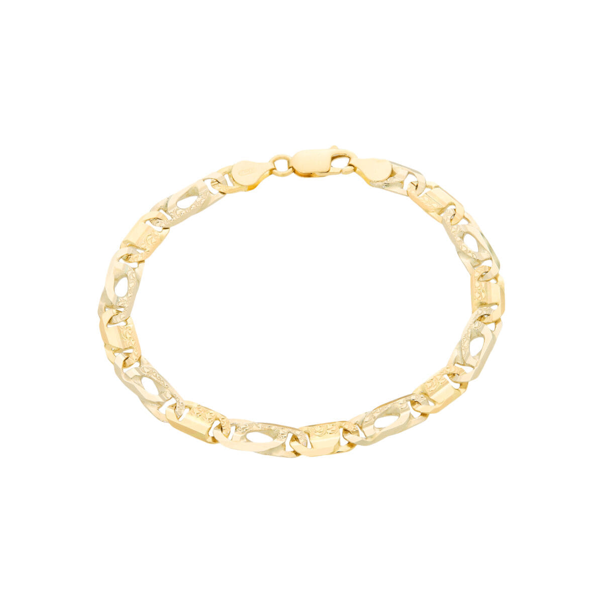 Bracciale maglia pernice lavorato in oro giallo e bianco-1