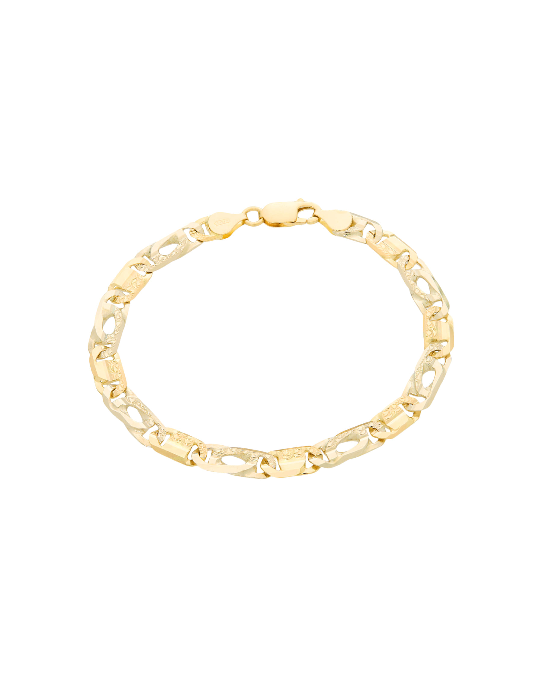 Bracciale maglia pernice lavorato in oro giallo e bianco-1