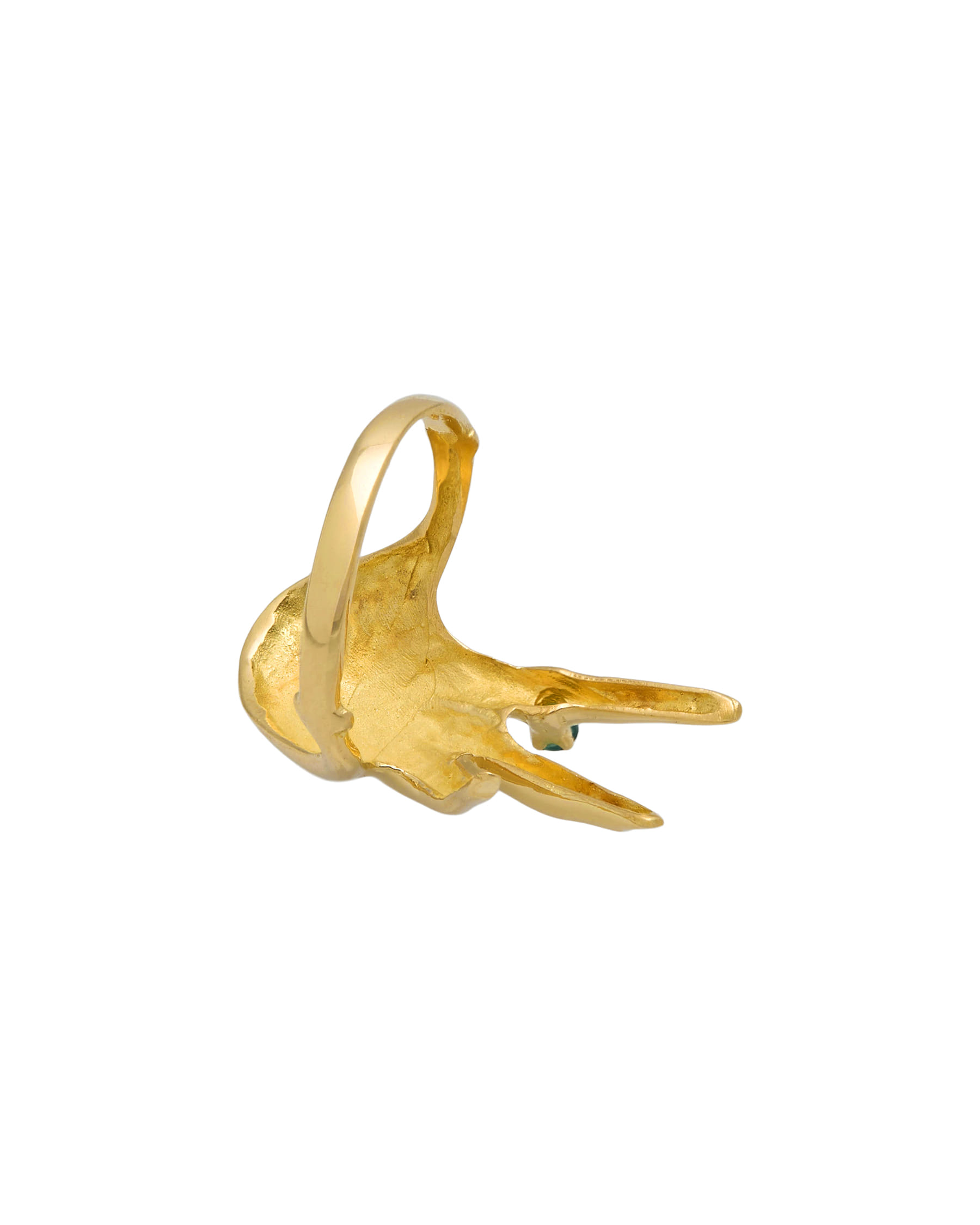 Anello mano in oro giallo con smeraldo-2