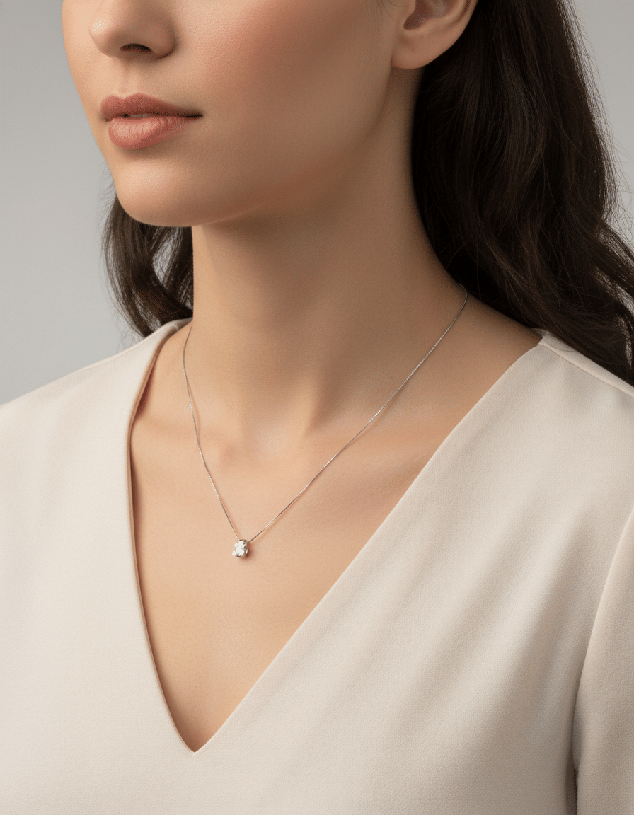 Collana punto luce diamante 0,08ct-3