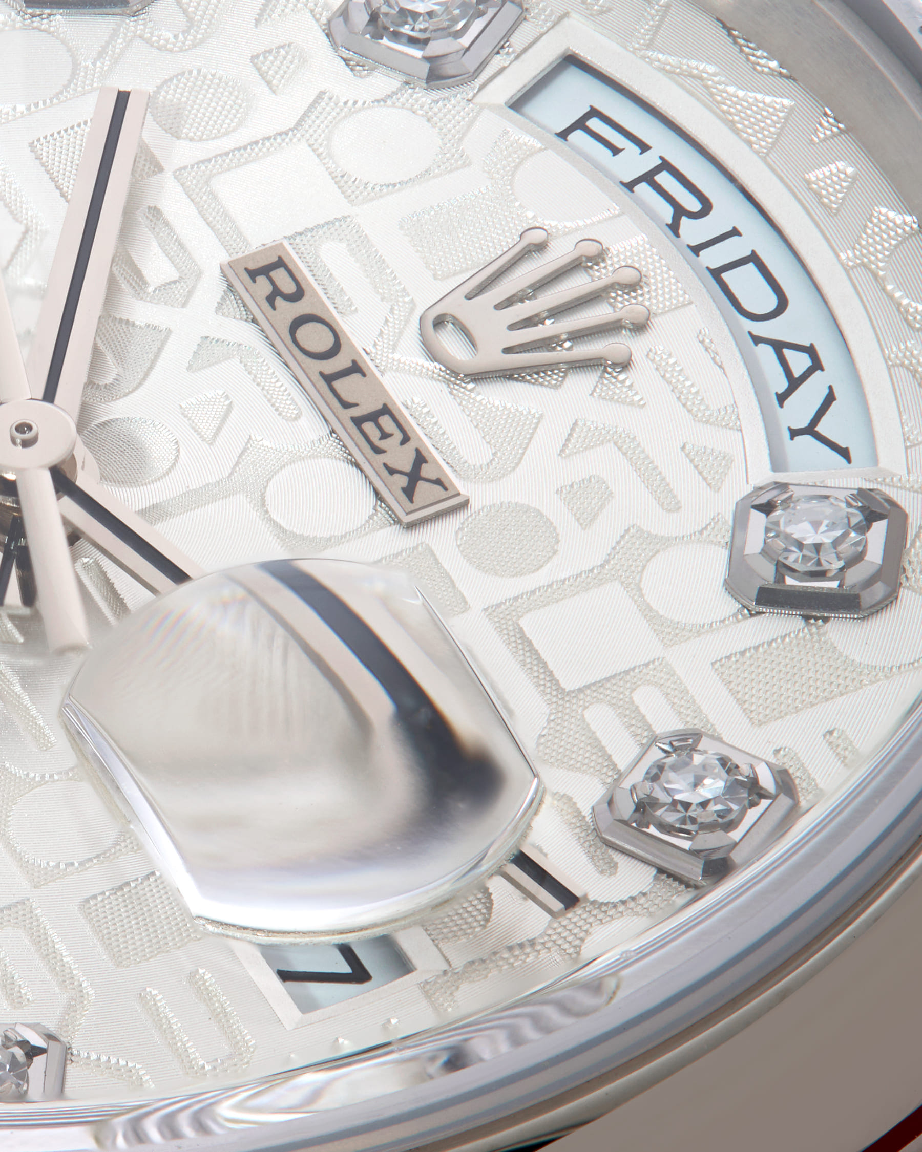 Oyster perpetual day date 36 18k white gold diamond dial 118209-7