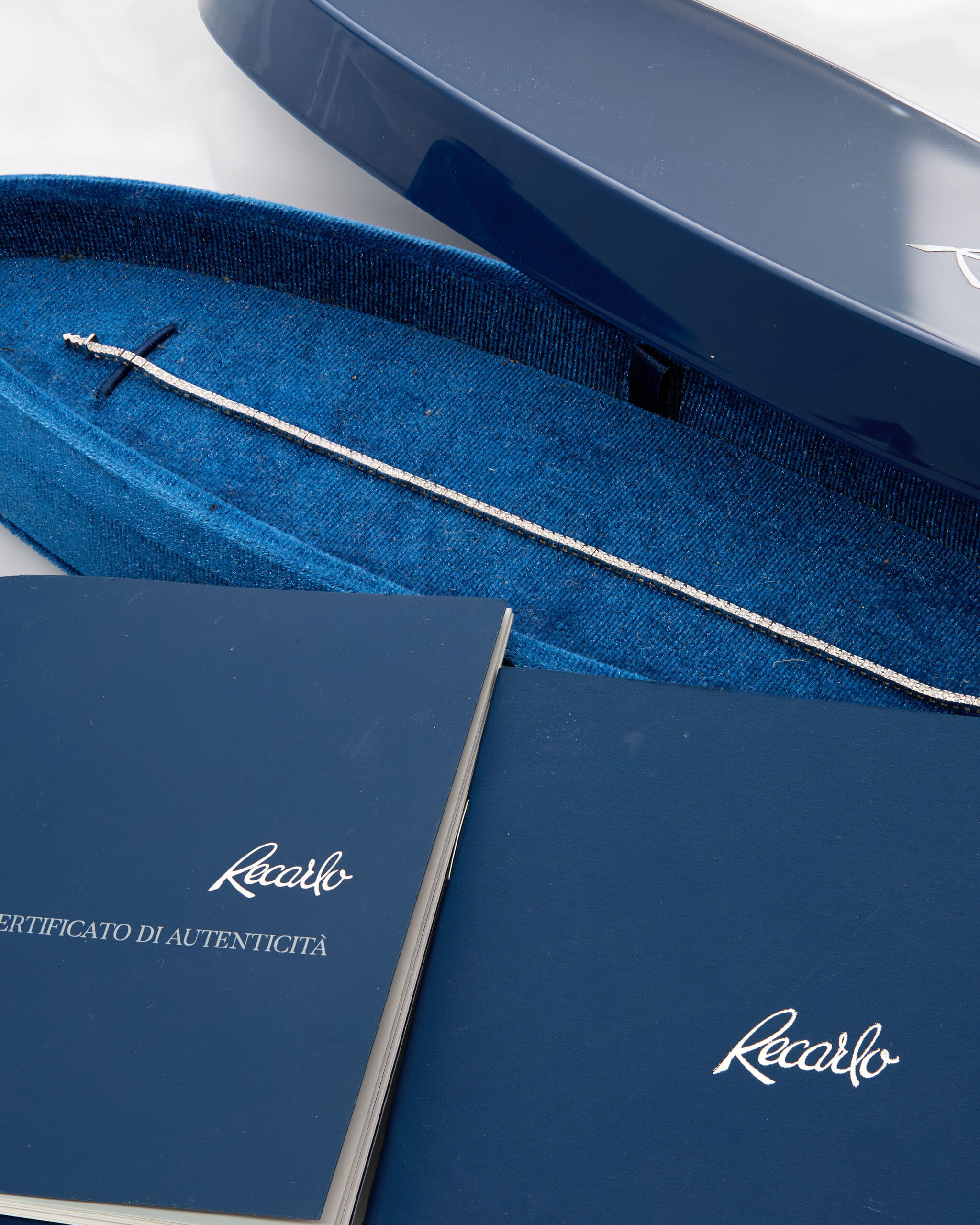 Bracciale tennis recarlo oro bianco e diamanti 0,36 ct-3