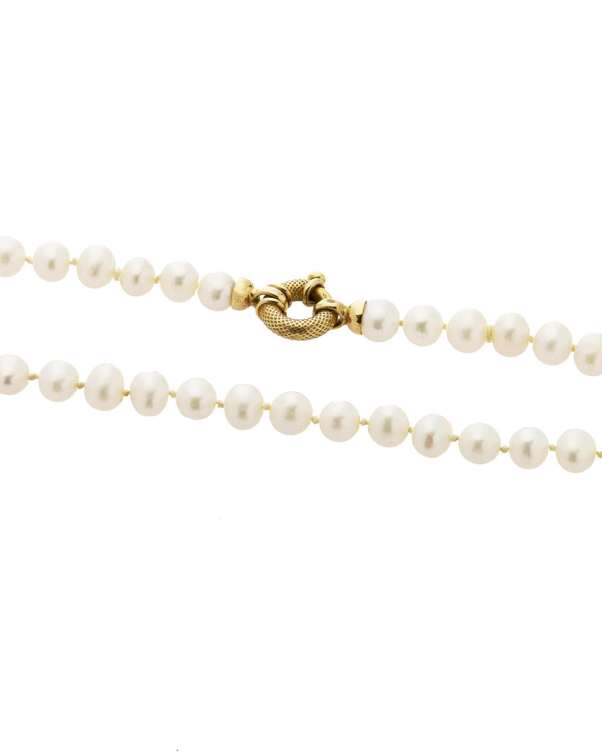 Collana di perle 6 mm con chiusura in oro giallo-2