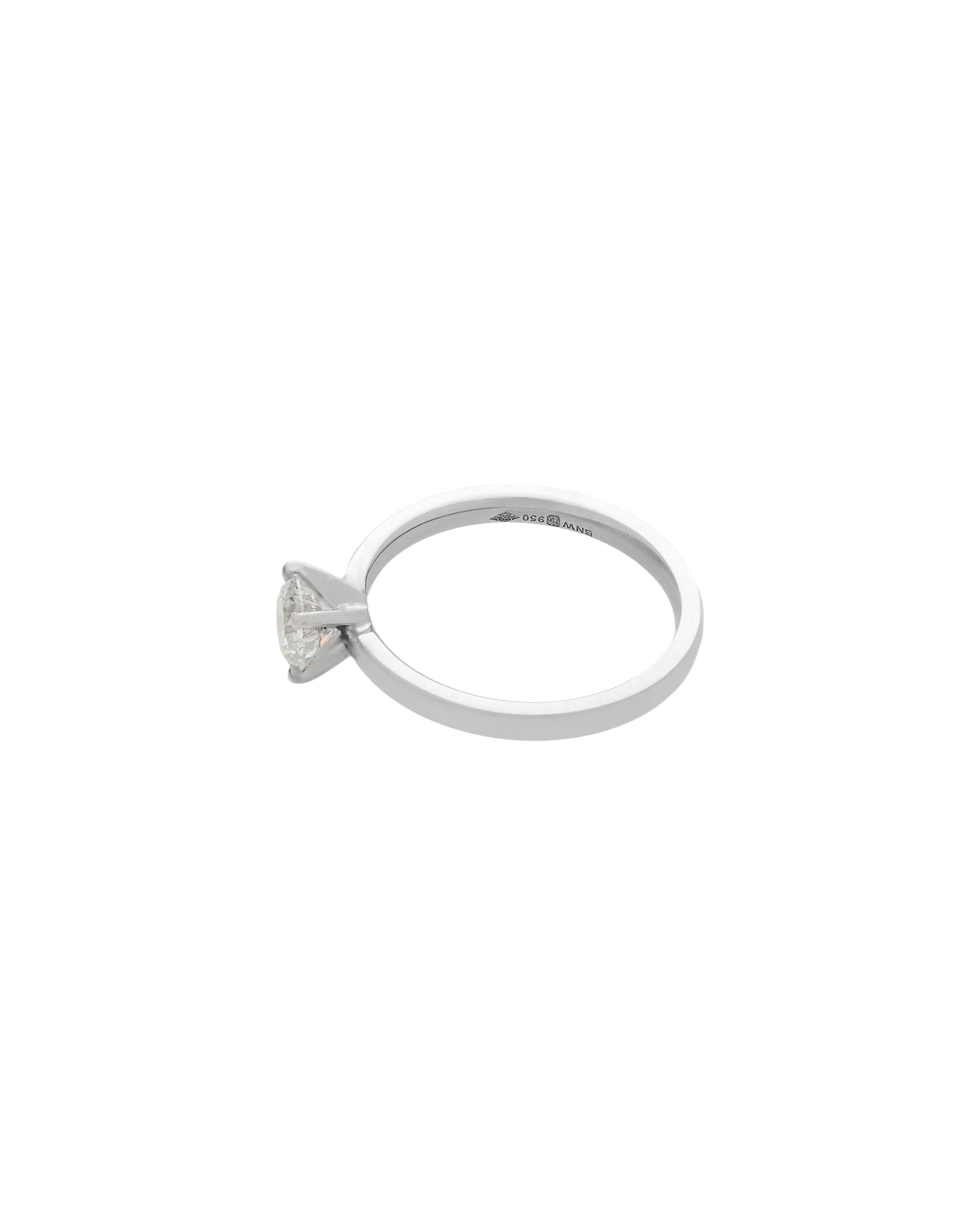 Anello solitario in platino e diamante 0,55 ct-2