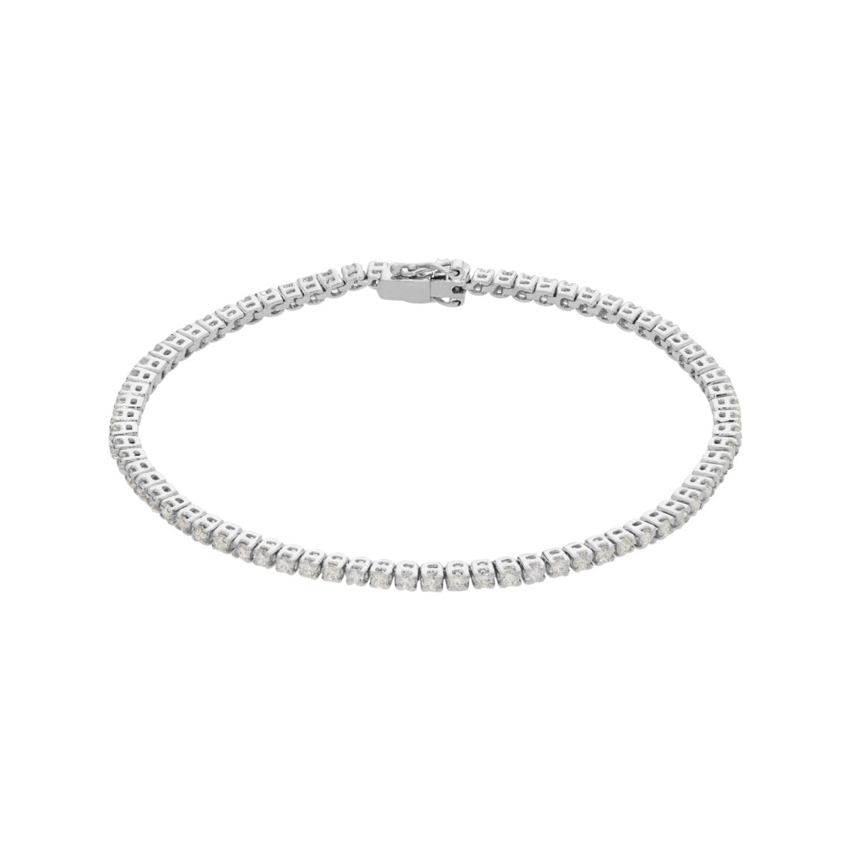 Bracciale tennis in oro bianco con diamanti 2,22 ct-1
