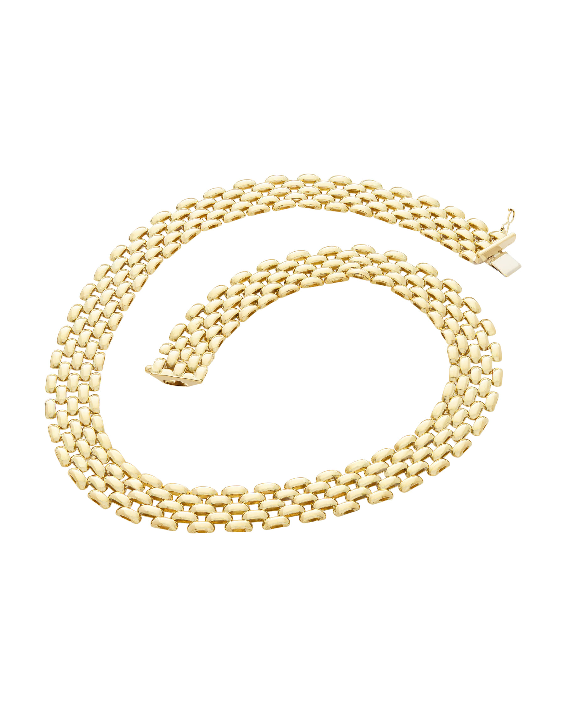 Collana maglia panther in oro giallo-2