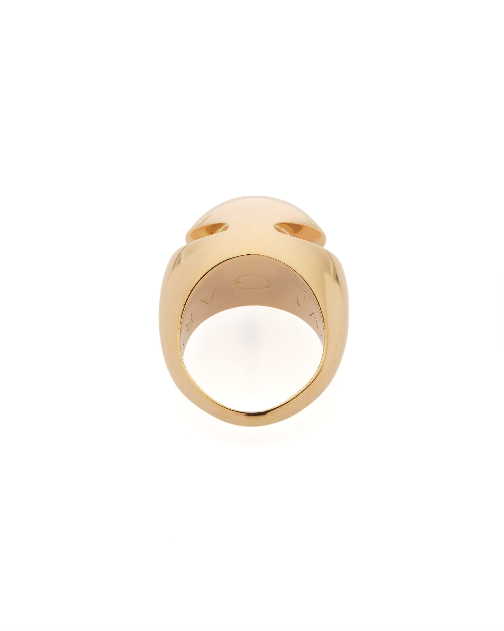Anello bulgari cabochon satinato in oro rosa 18 kt-3