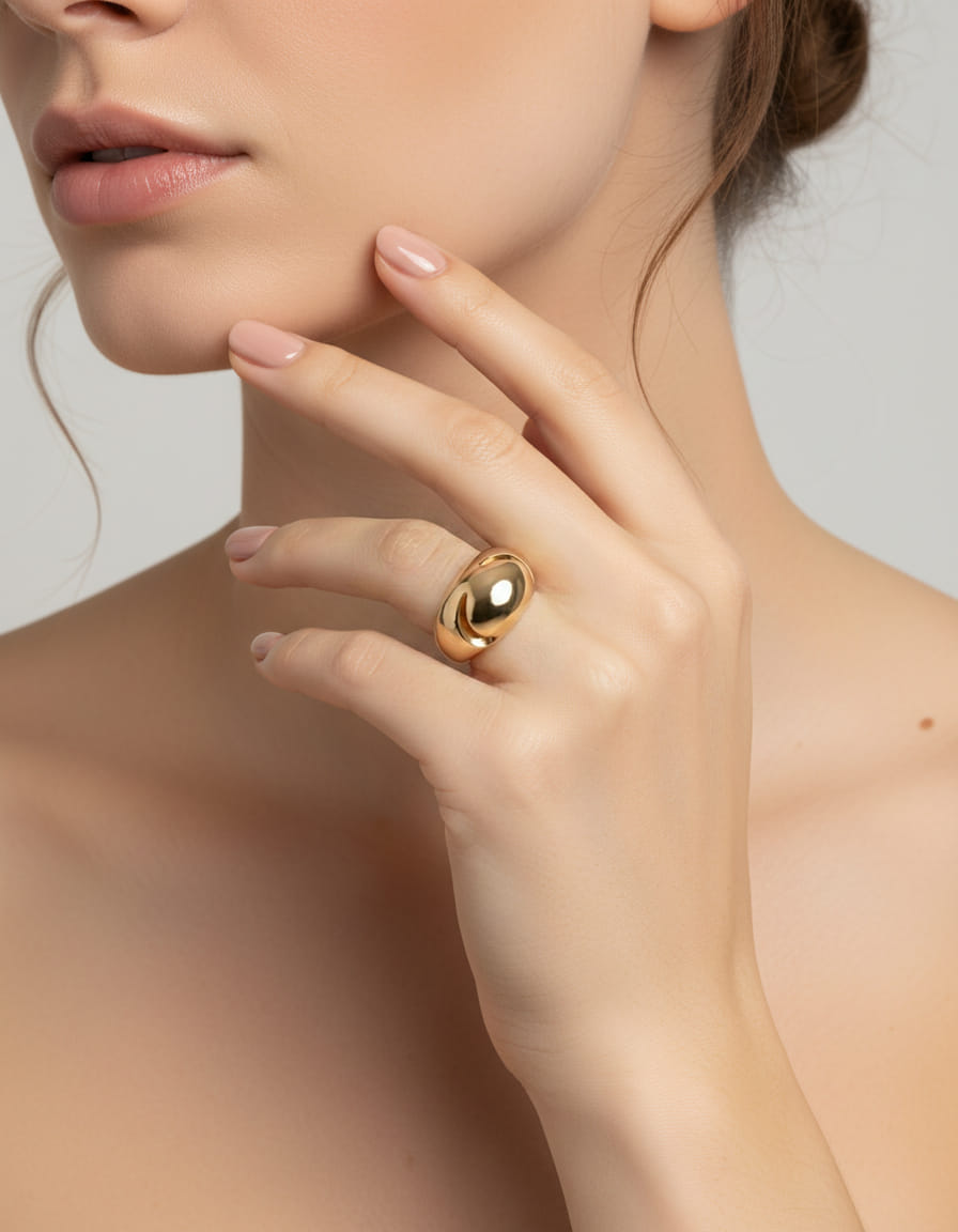 Anello bulgari cabochon satinato in oro rosa 18 kt-4