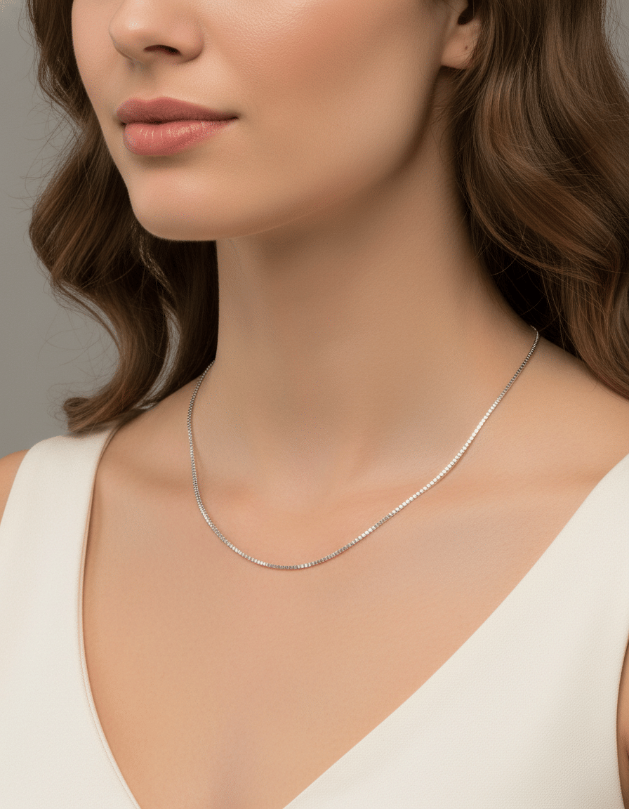 Catenina veneziana in oro bianco-3