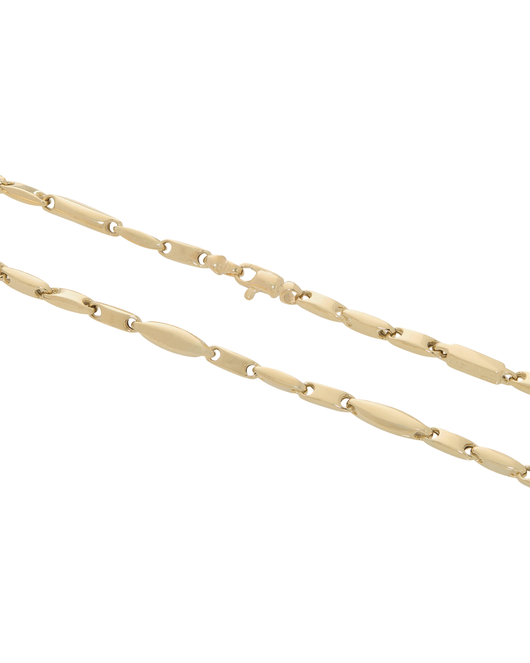 Collana chicchi di riso 1 piu 1 in oro giallo 18 kt-2