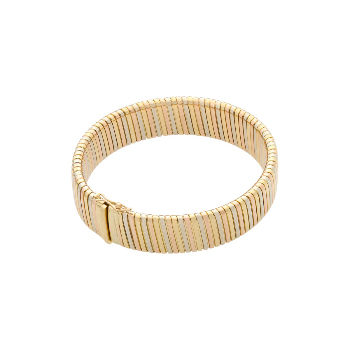 Bracciale tubogas oro giallo, oro bianco e oro rosa-1