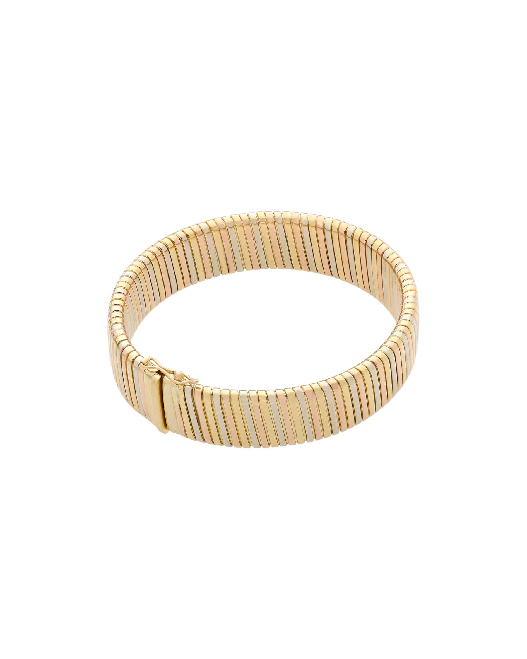 Bracciale tubogas oro giallo, oro bianco e oro rosa-1
