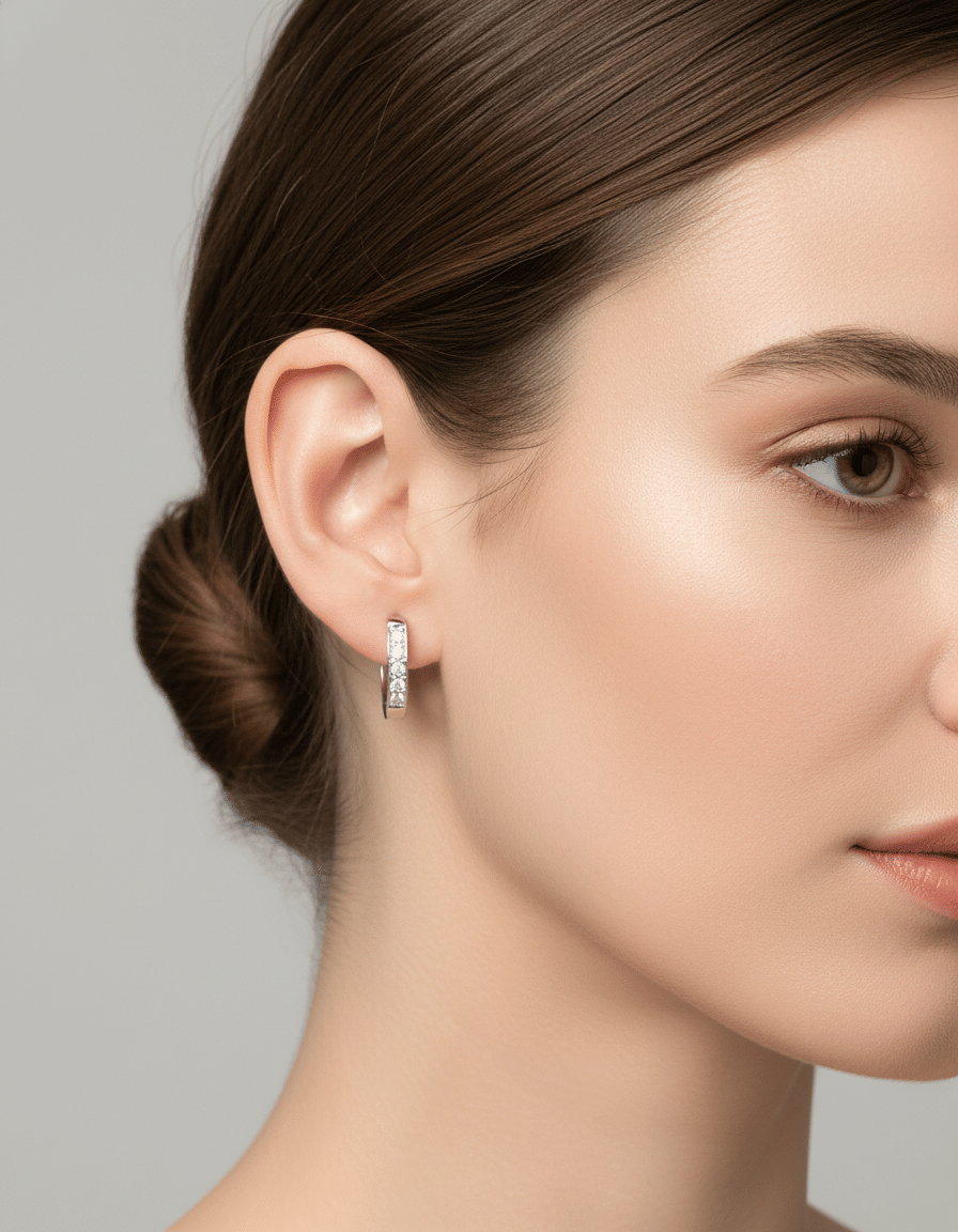 Orecchini cerchietto con diamanti-3