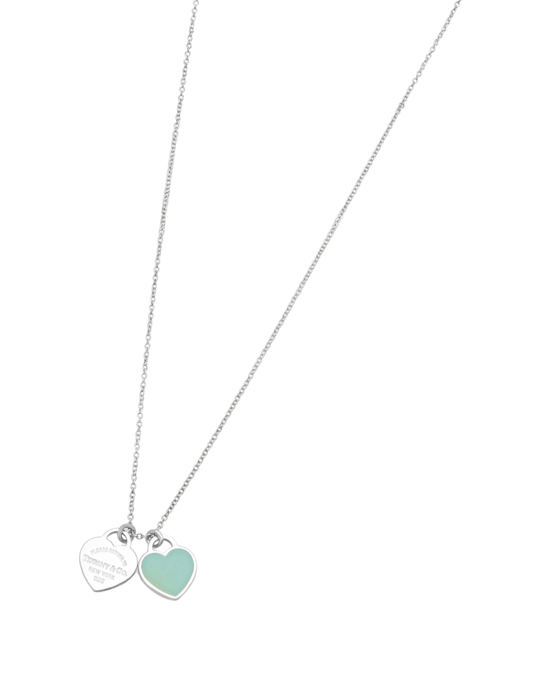 Collana tiffany double heart tag tiffany blue in argento piccolo-1