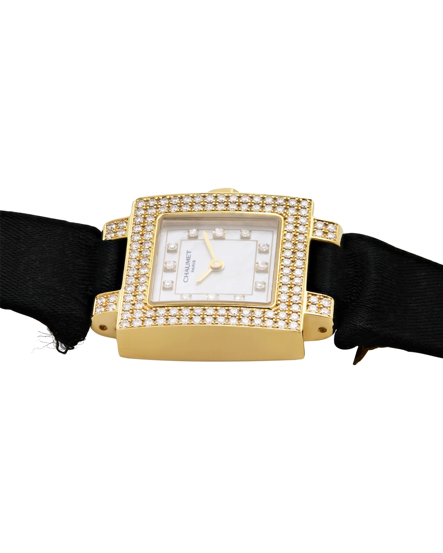 Chaumet tank diamond dial oro 18 kt-3