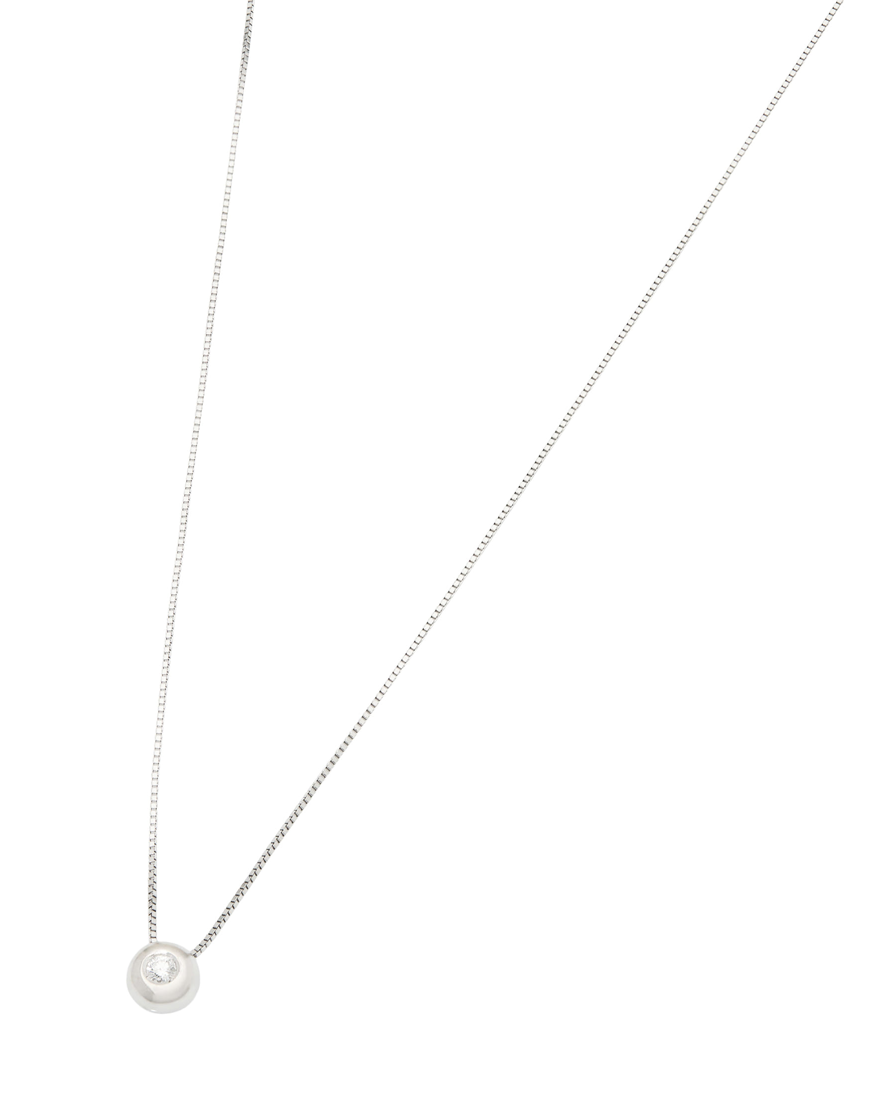 Catenina punto luce cipollino in oro bianco con diamante 0,08 ct-1