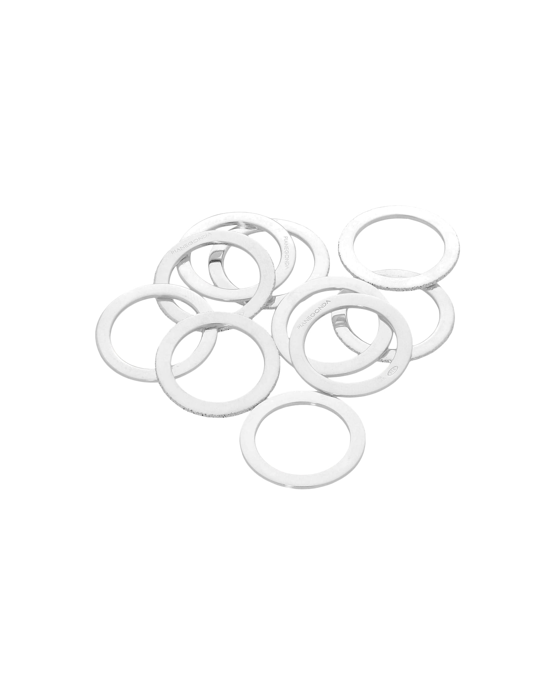 Anelli componibili pianegonda in argento 925 lucido e lavorato-2