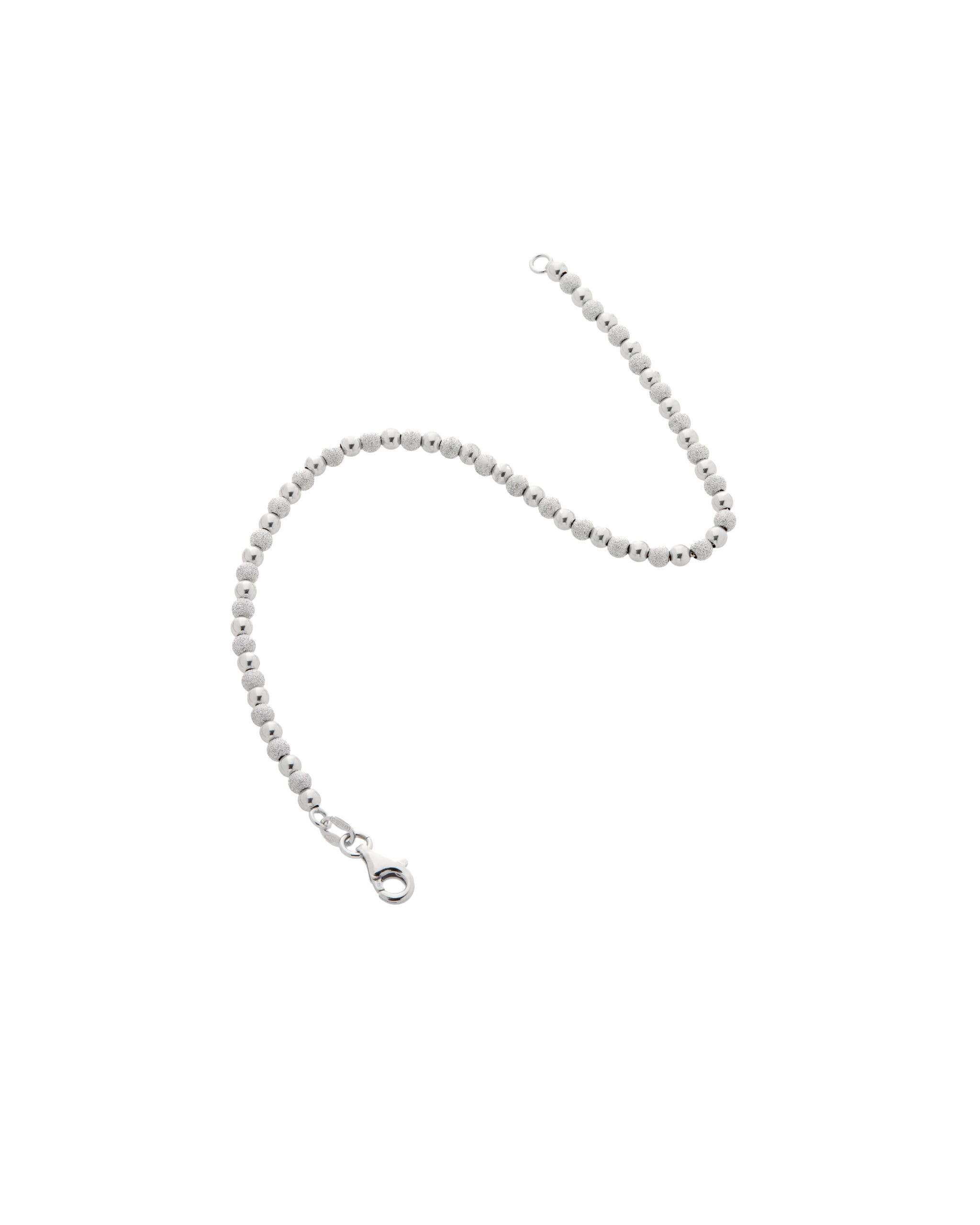 Bracciale a palline oro bianco lucido e brillantato-2