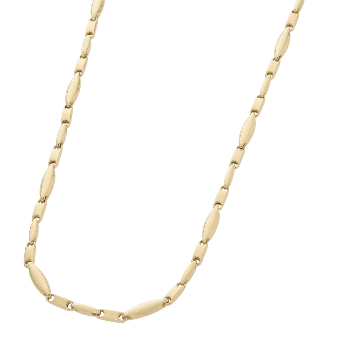 Collana chicchi di riso 1 piu 1 in oro giallo 18 kt-1