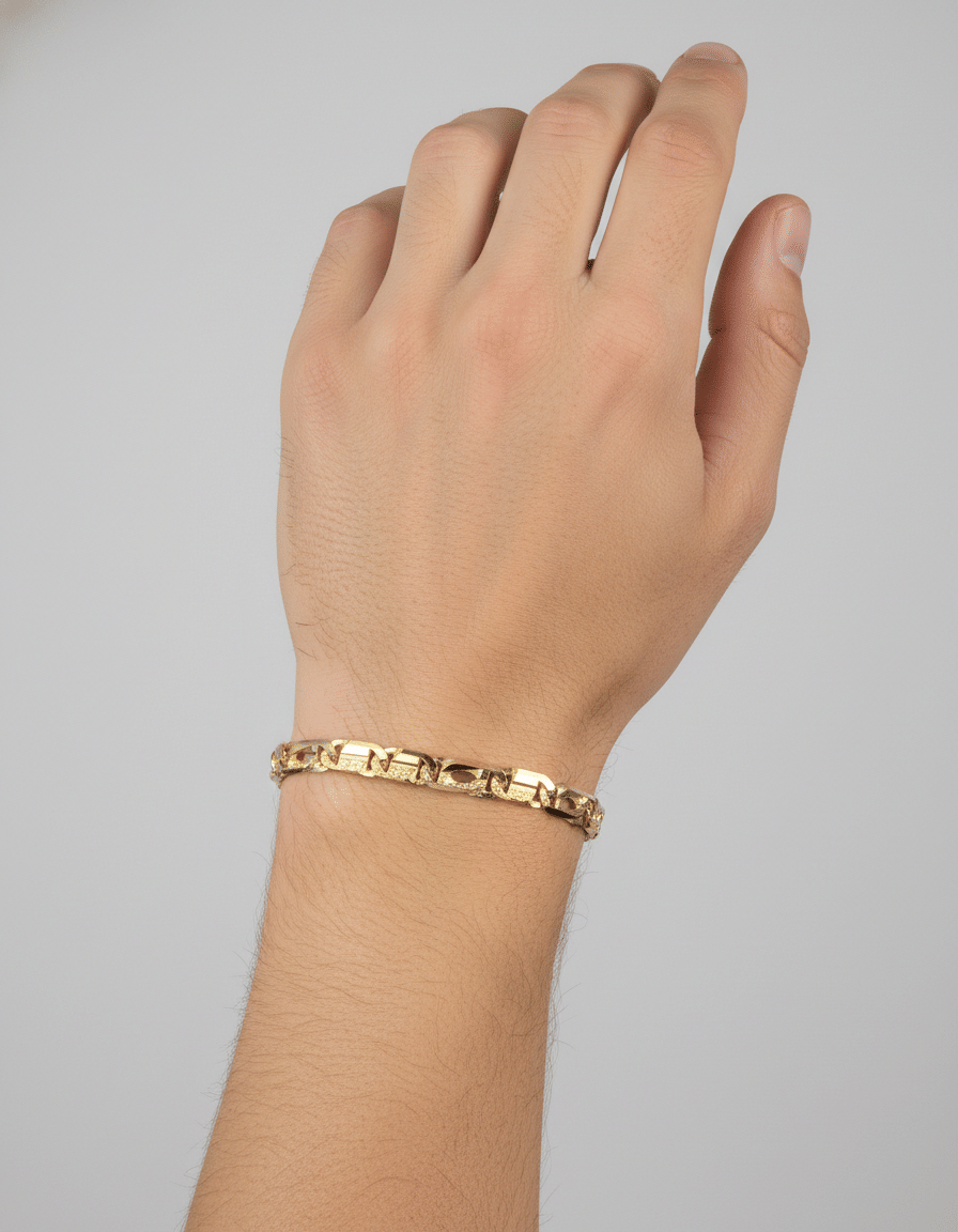 Bracciale maglia pernice lavorato in oro giallo e bianco-3