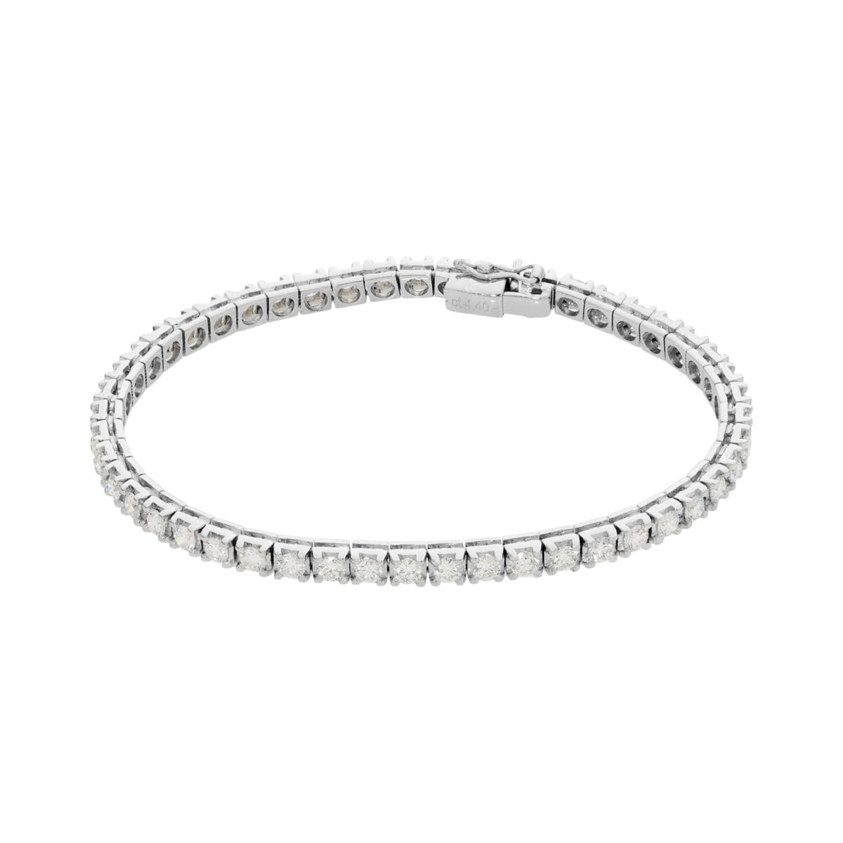 Bracciale tennis in oro bianco con diamanti 3,80 ct-1
