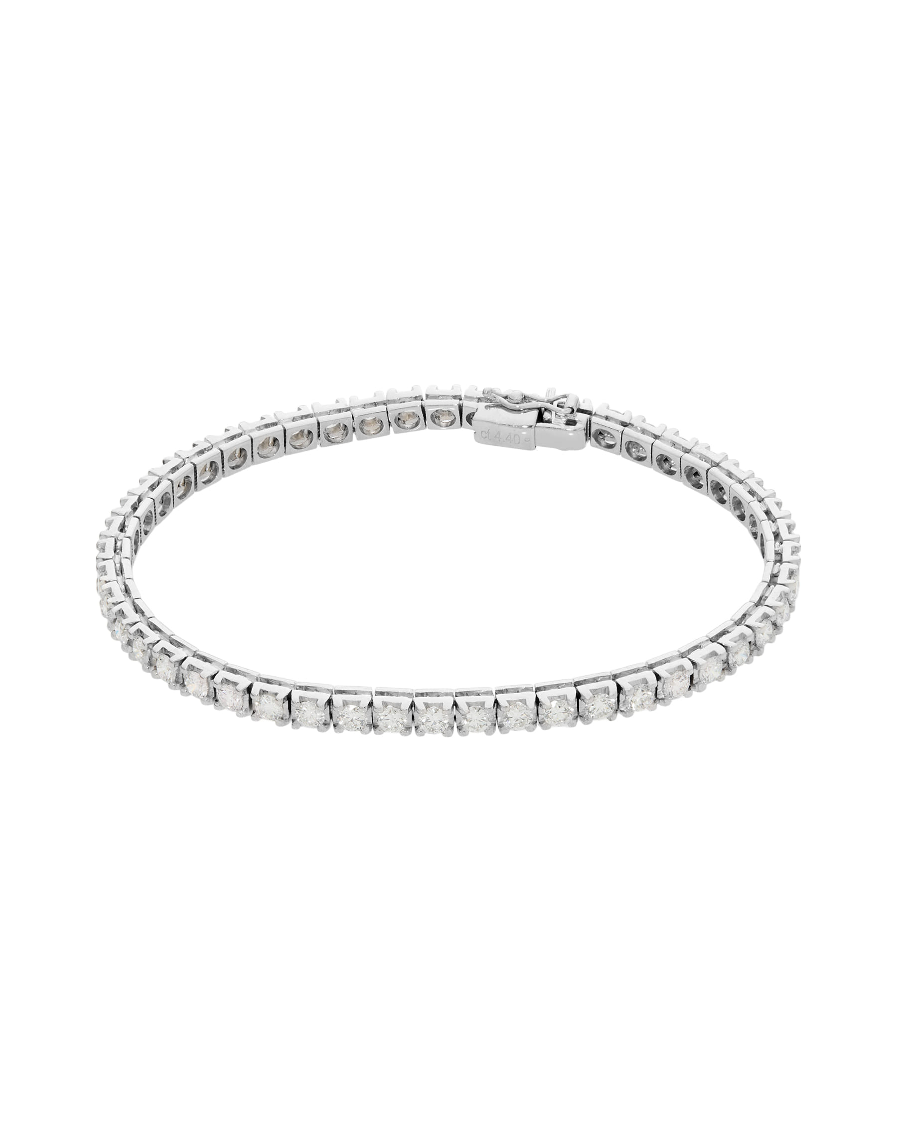 Bracciale tennis in oro bianco con diamanti 3,80 ct-1