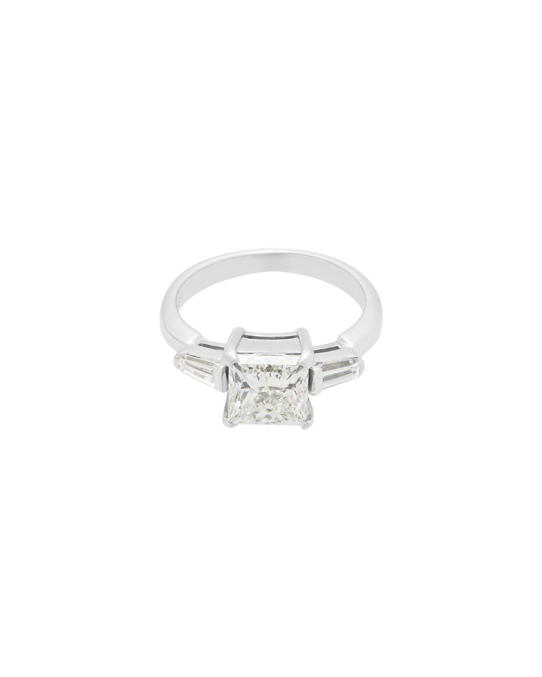 Anello di fidanzamento con diamante centrale taglio princess 2,27 ct-1