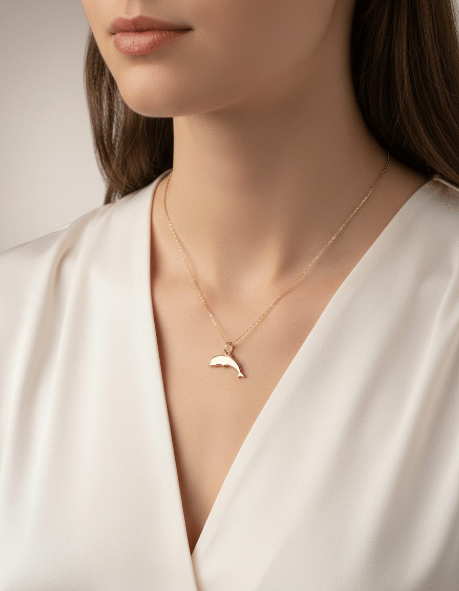 Ciondolo dodo delfino oro giallo taglia grande-3