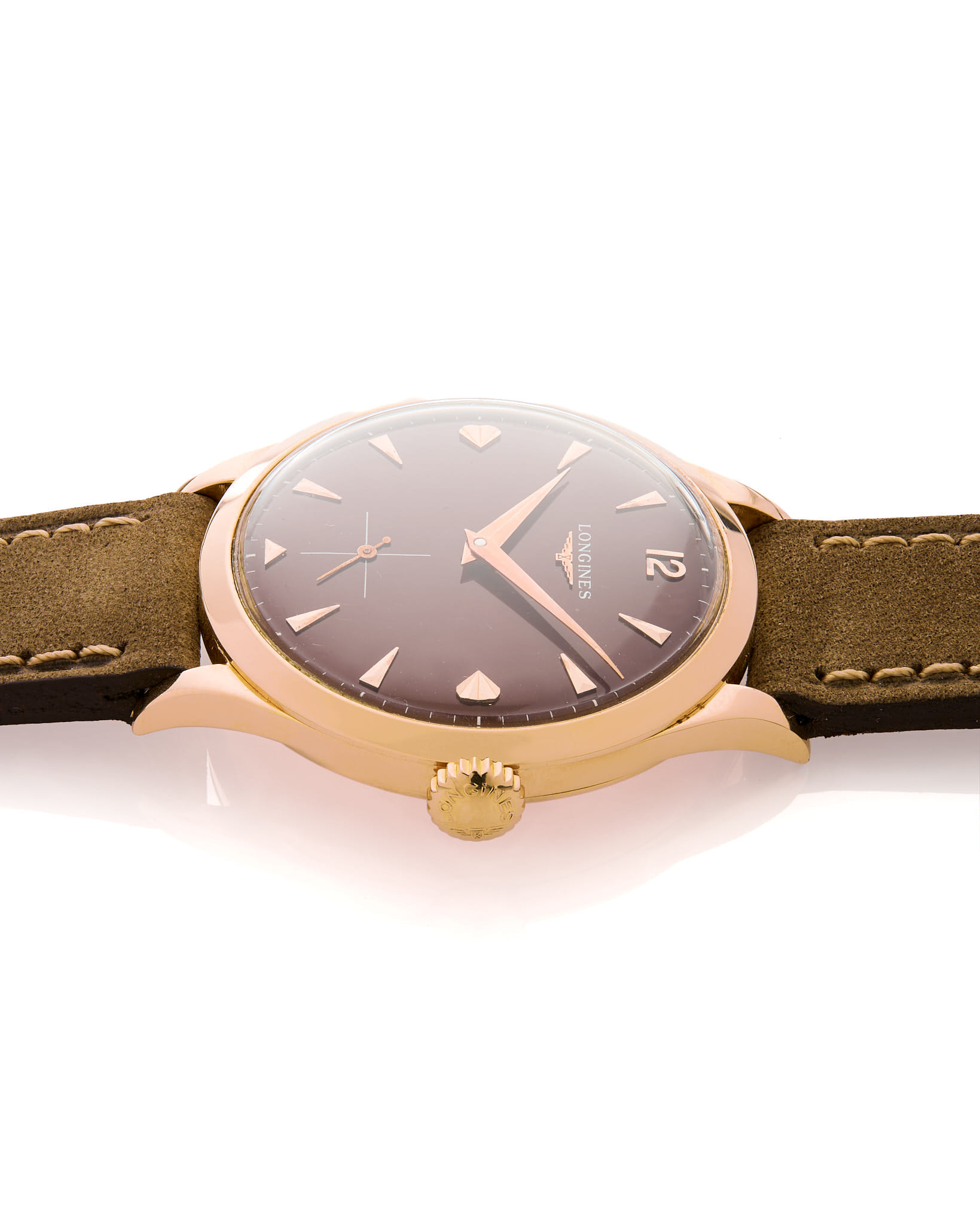 Longines rose gold brown dial 35 mm 23zs-3