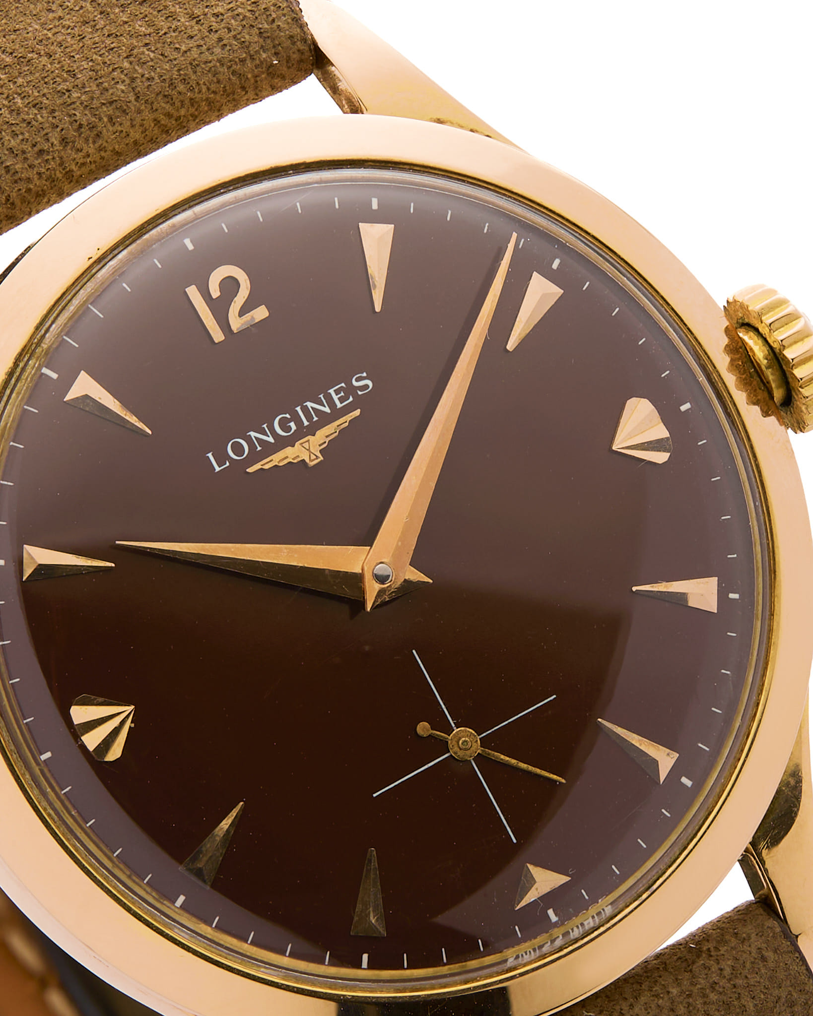 Longines rose gold brown dial 35 mm 23zs-2