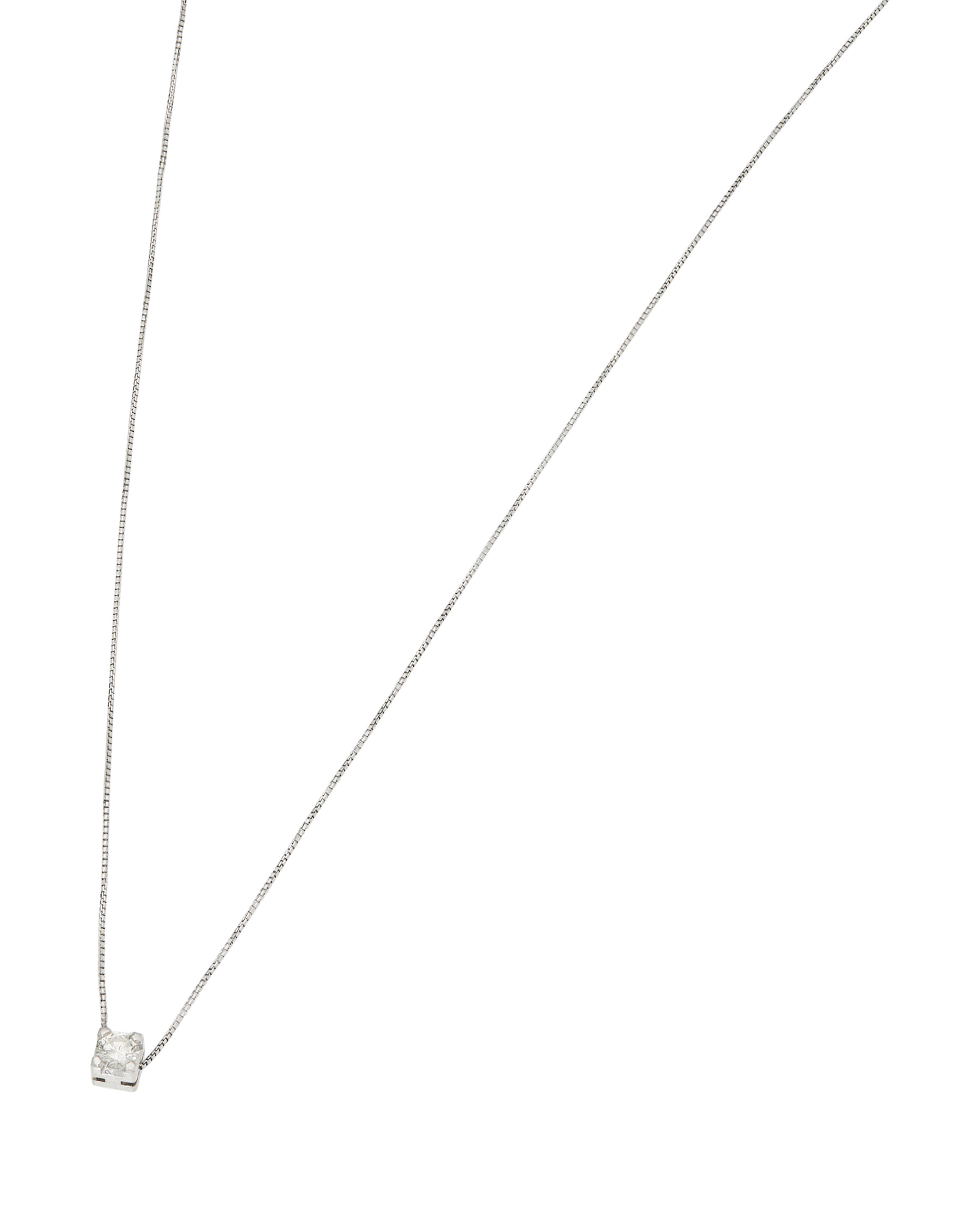 Catenina punto luce tornita oro bianco con diamante 0,17 ct-1