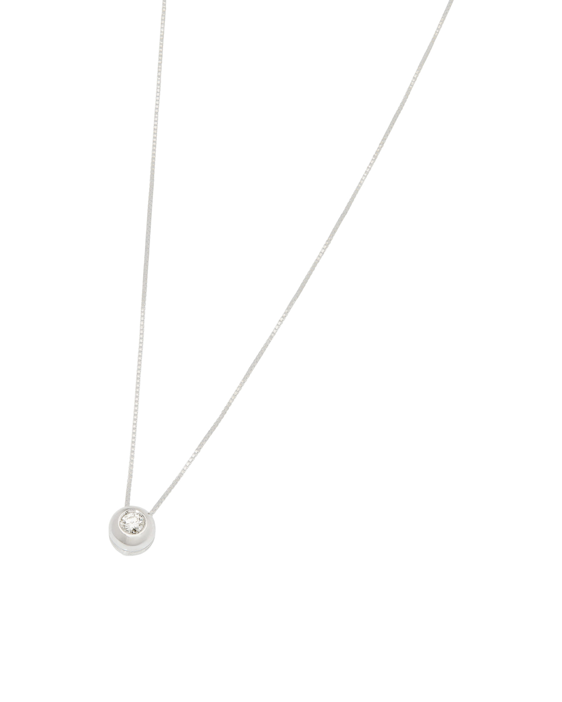 Catenina punto luce cipollino in oro bianco con diamante 0,17 ct-1