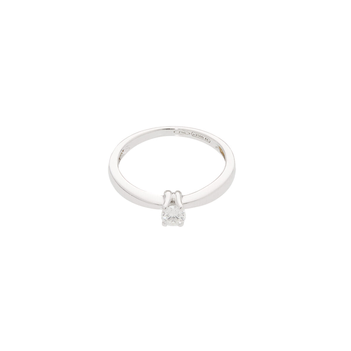 Anello solitario in oro bianco con diamante 0,18 ct-1