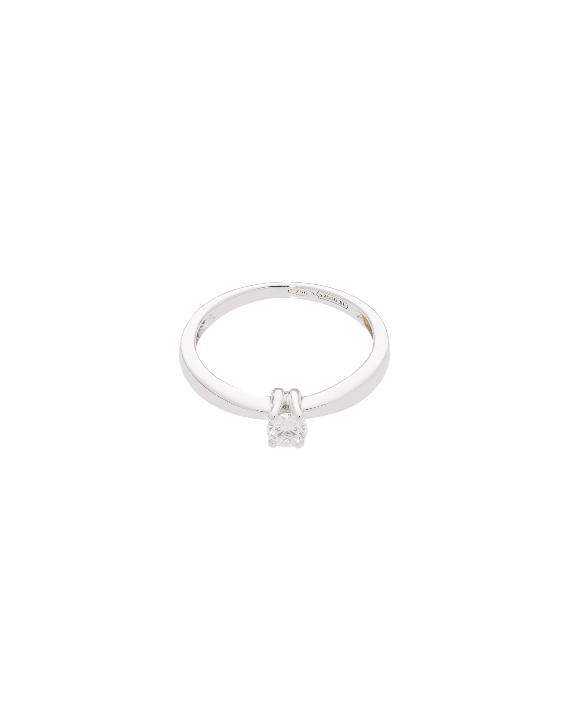 Anello solitario in oro bianco con diamante 0,18 ct-1