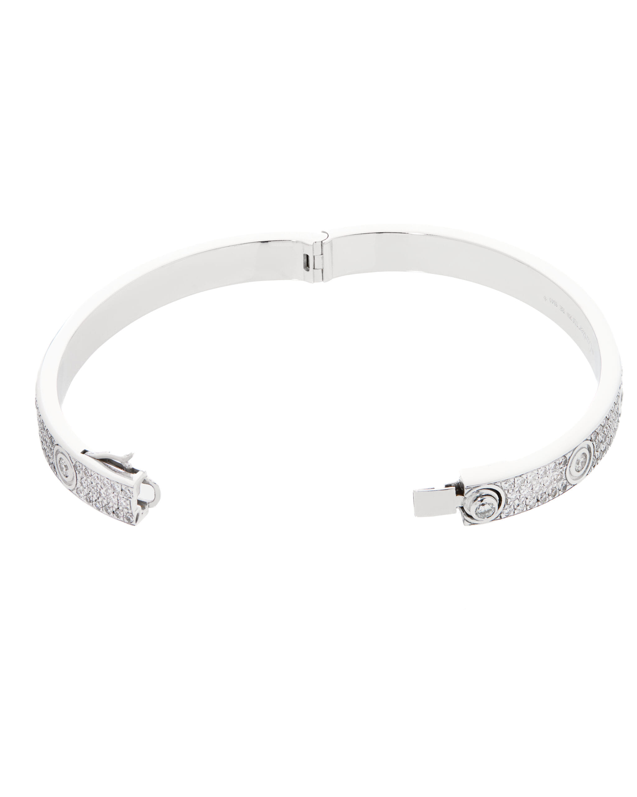 Bracciale stile love oro bianco e diamanti-2