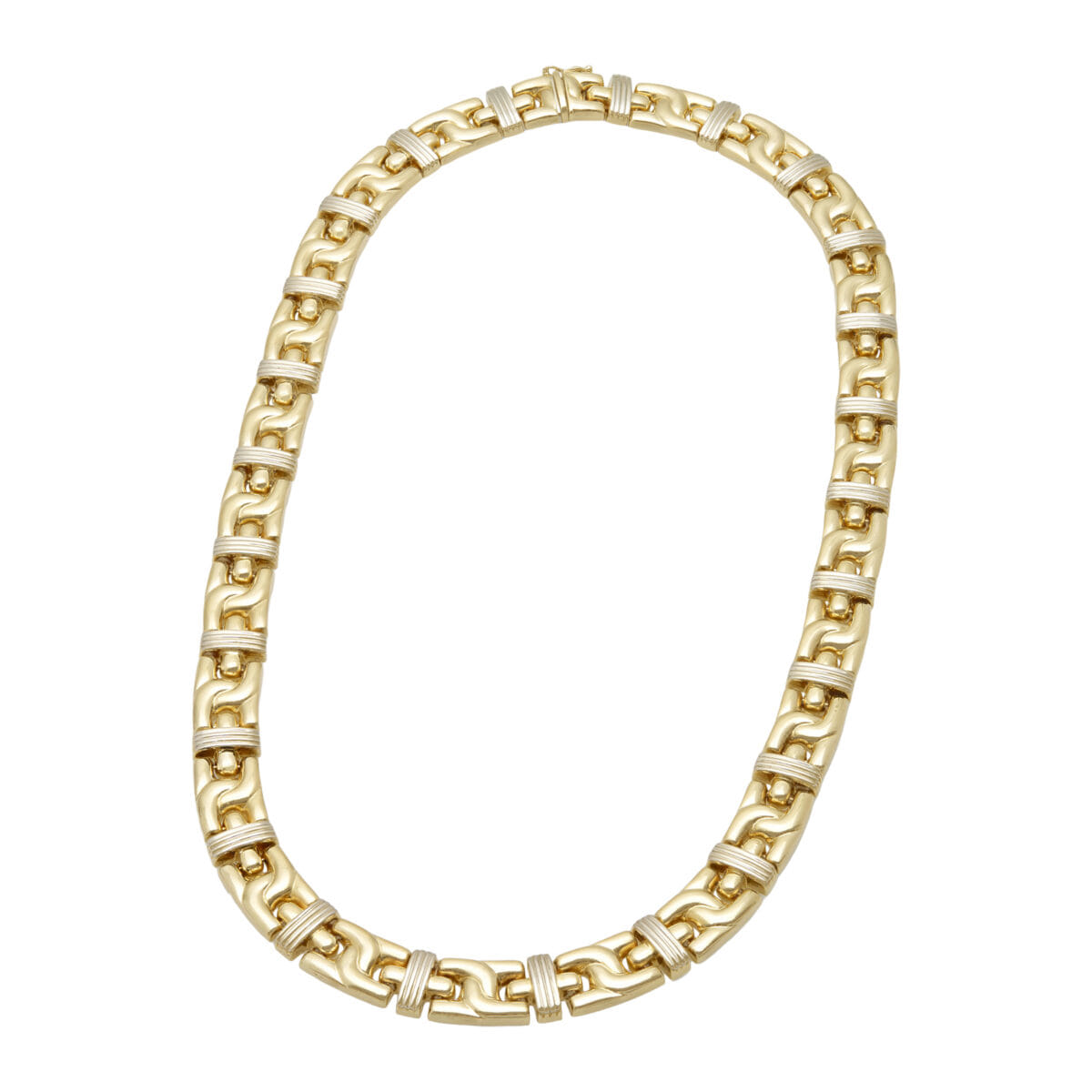 Girocollo maglia bizantina in oro giallo bianco-1